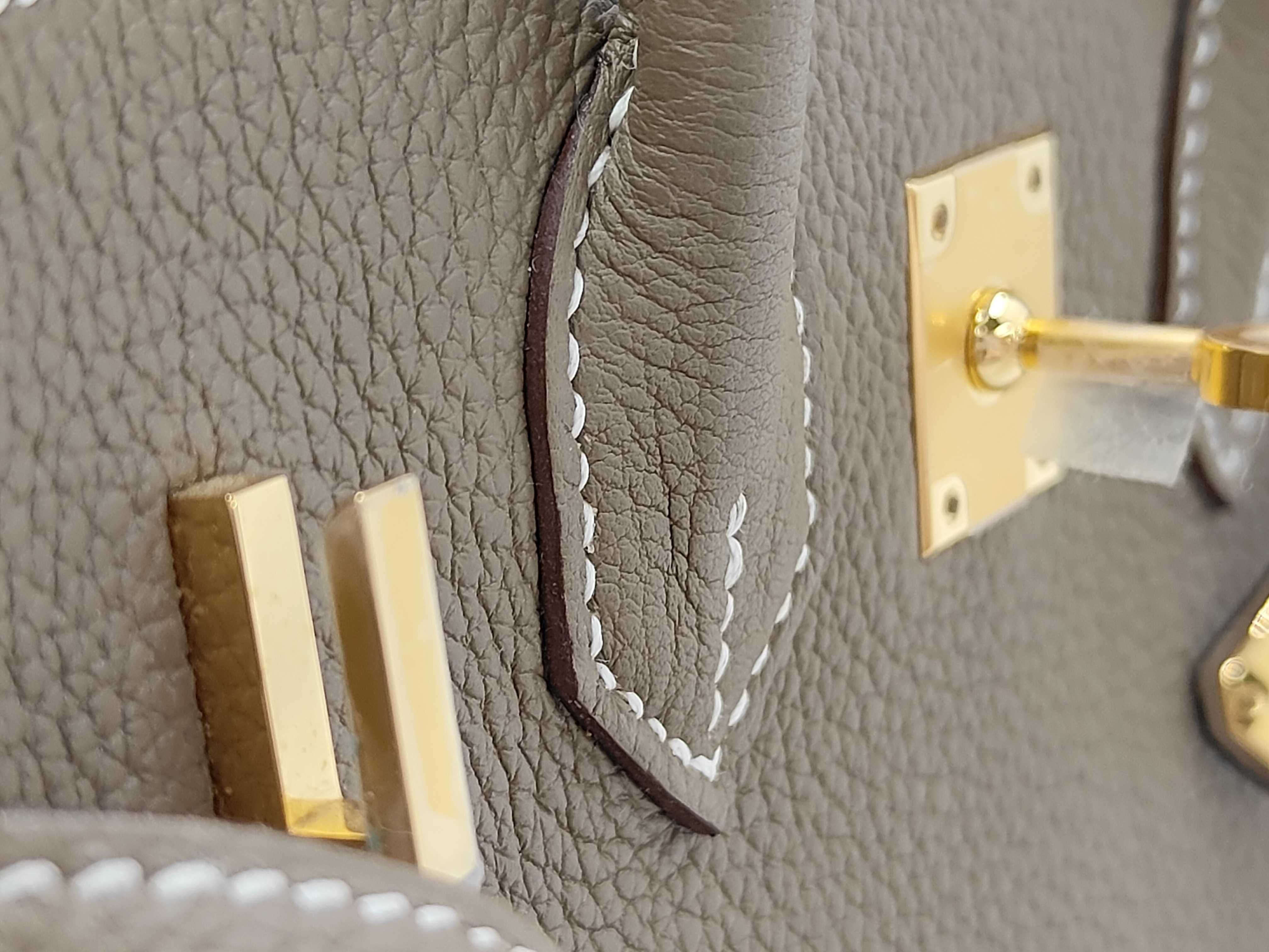 Birkin 25 Togo Etoupe Gold Hardware W Stamp Handbag — view 7