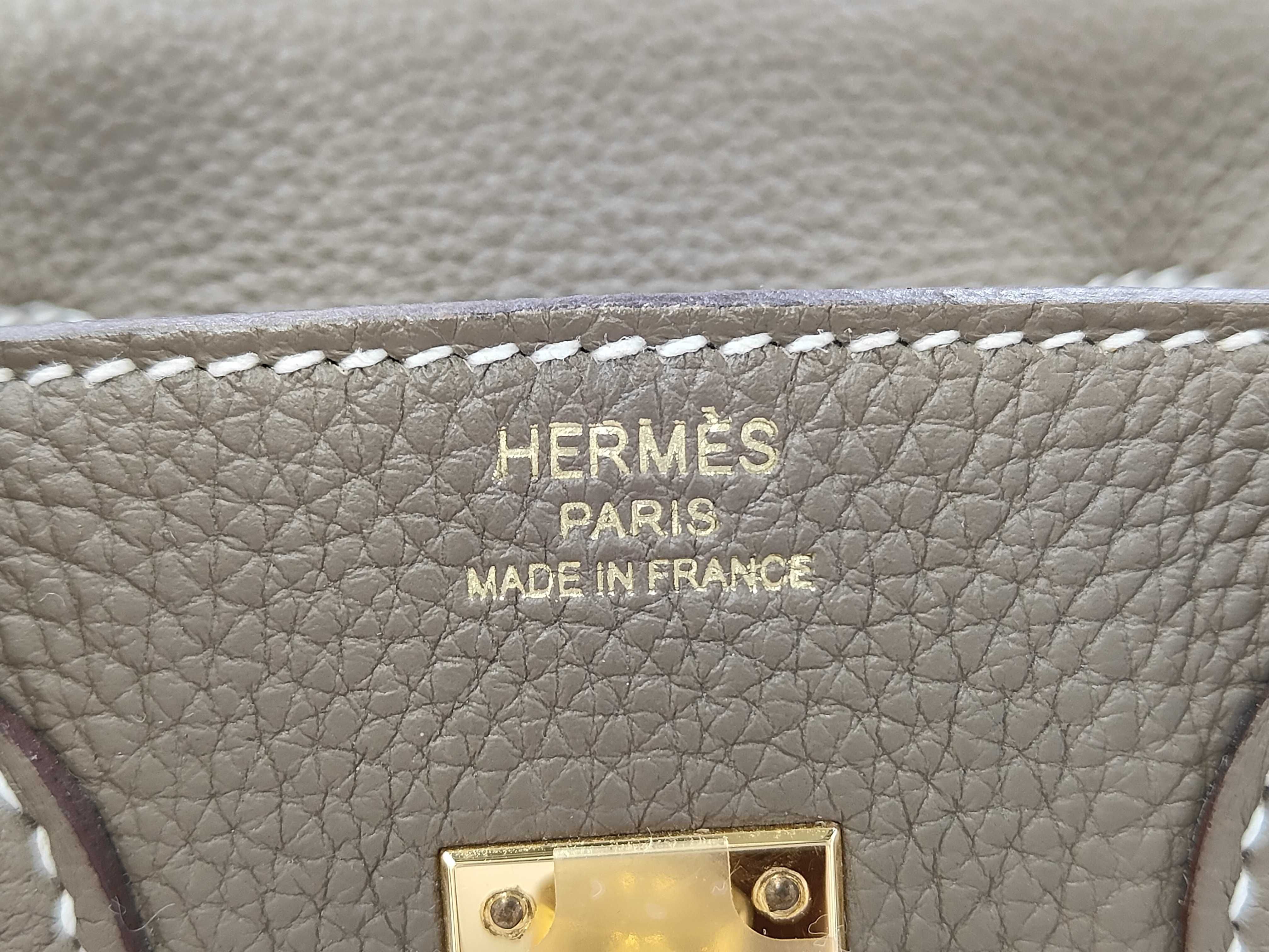 Birkin 25 Togo Etoupe Gold Hardware W Stamp Handbag — view 8