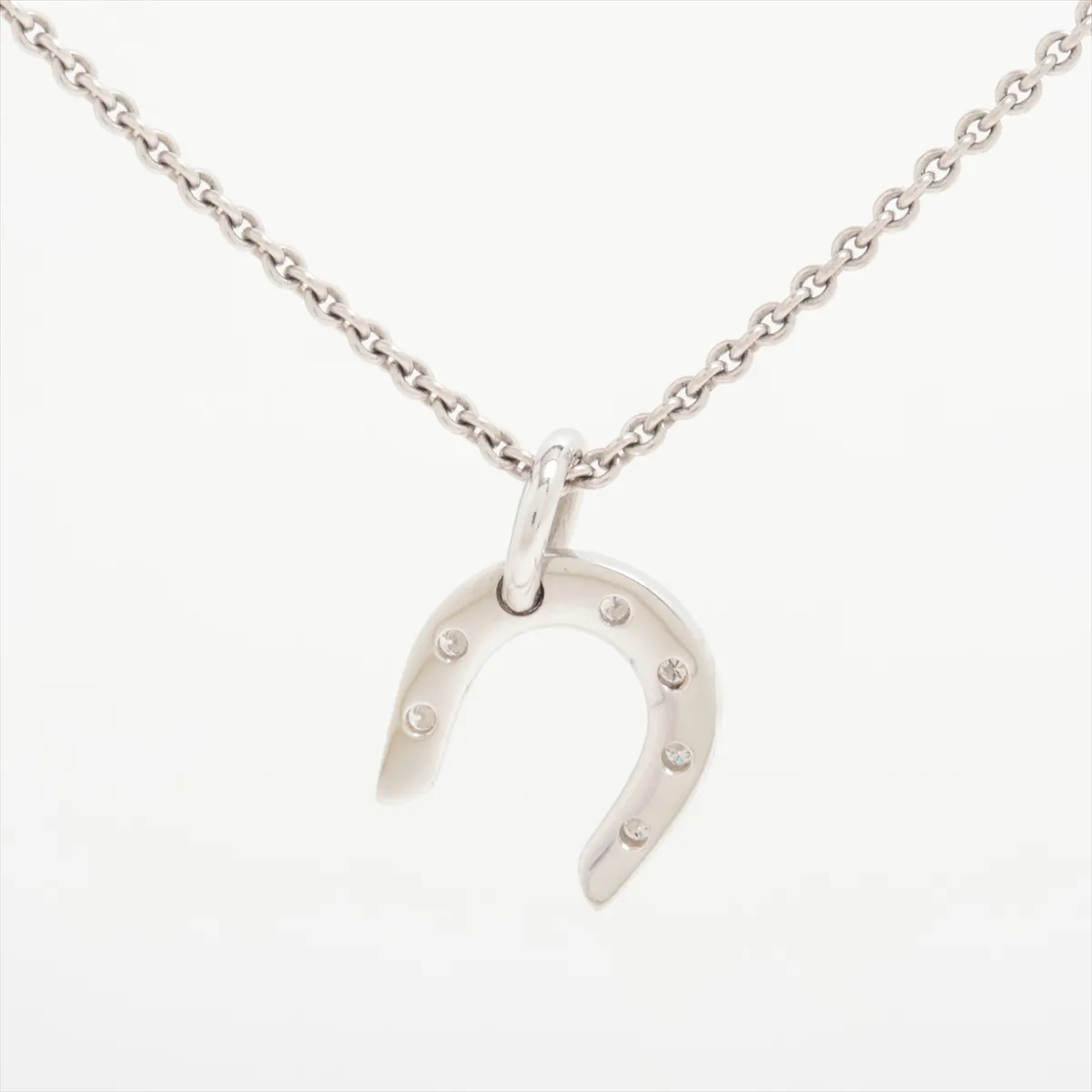 Horseshoe Lucky Diamond Necklace 750 (WG) 9.1g 0512281 — view 2