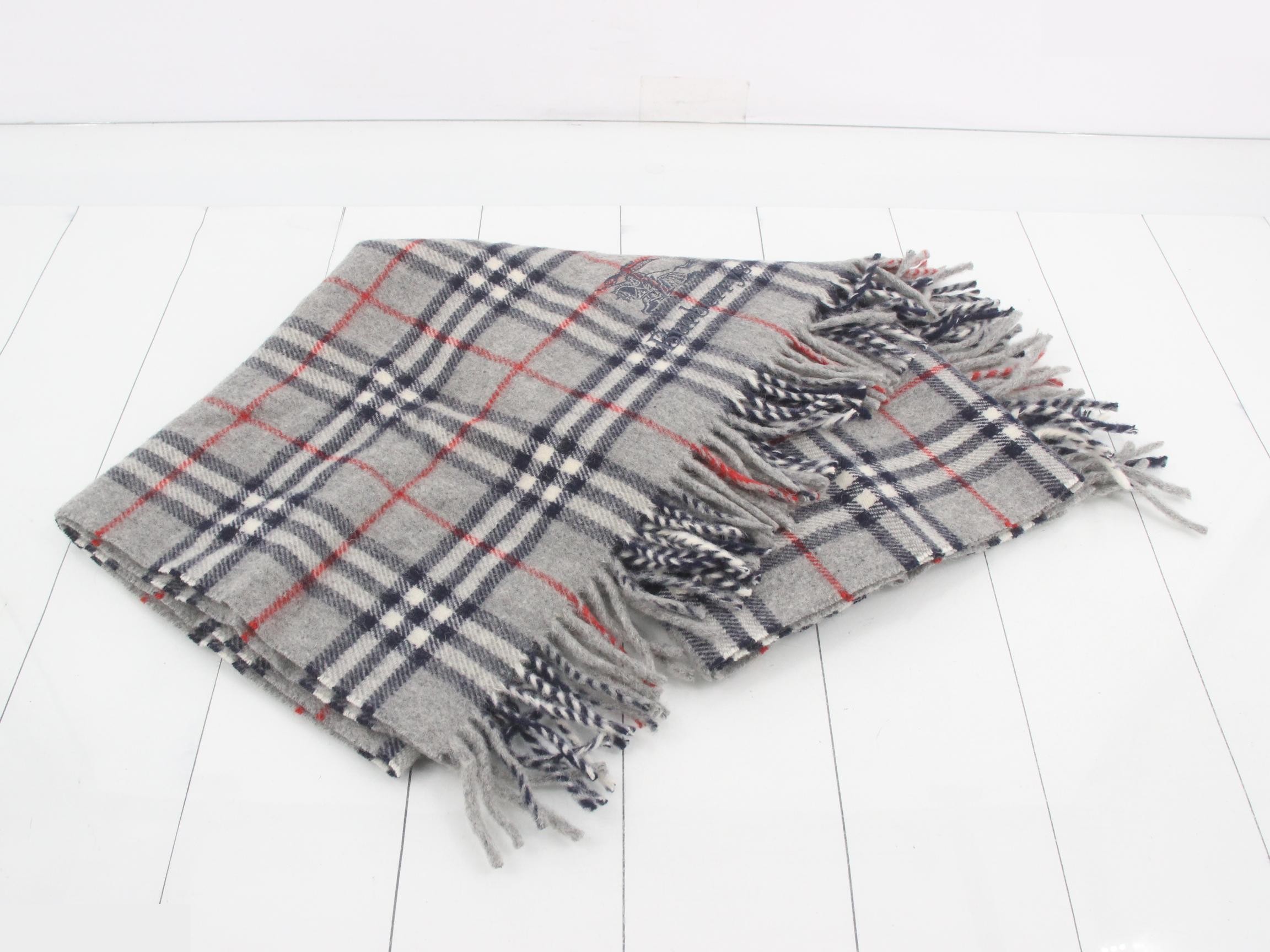 Nova Check Scarf, Gray, 100% Wool — view 3