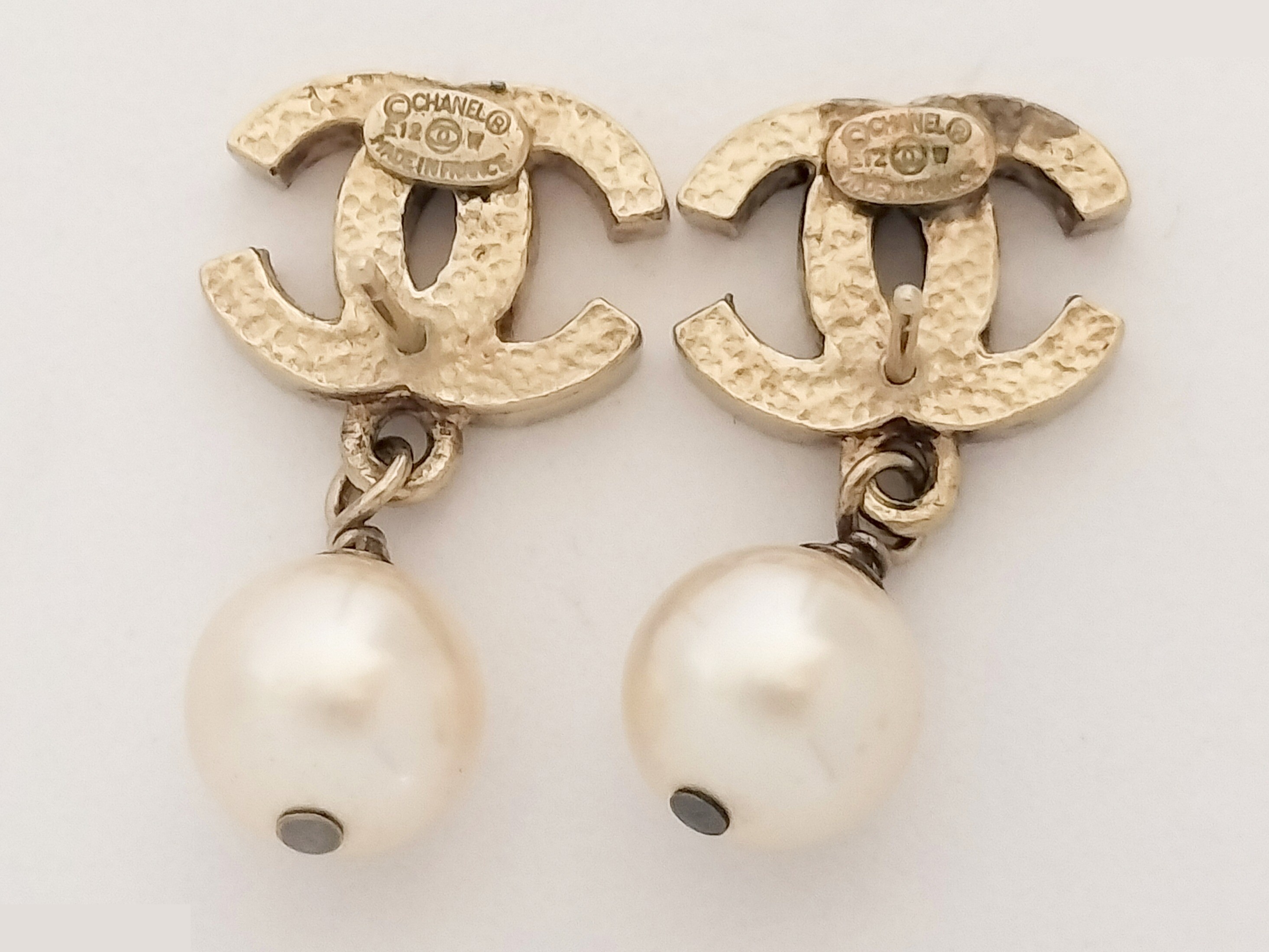 Coco F Pearl Gold Earrings — view 3