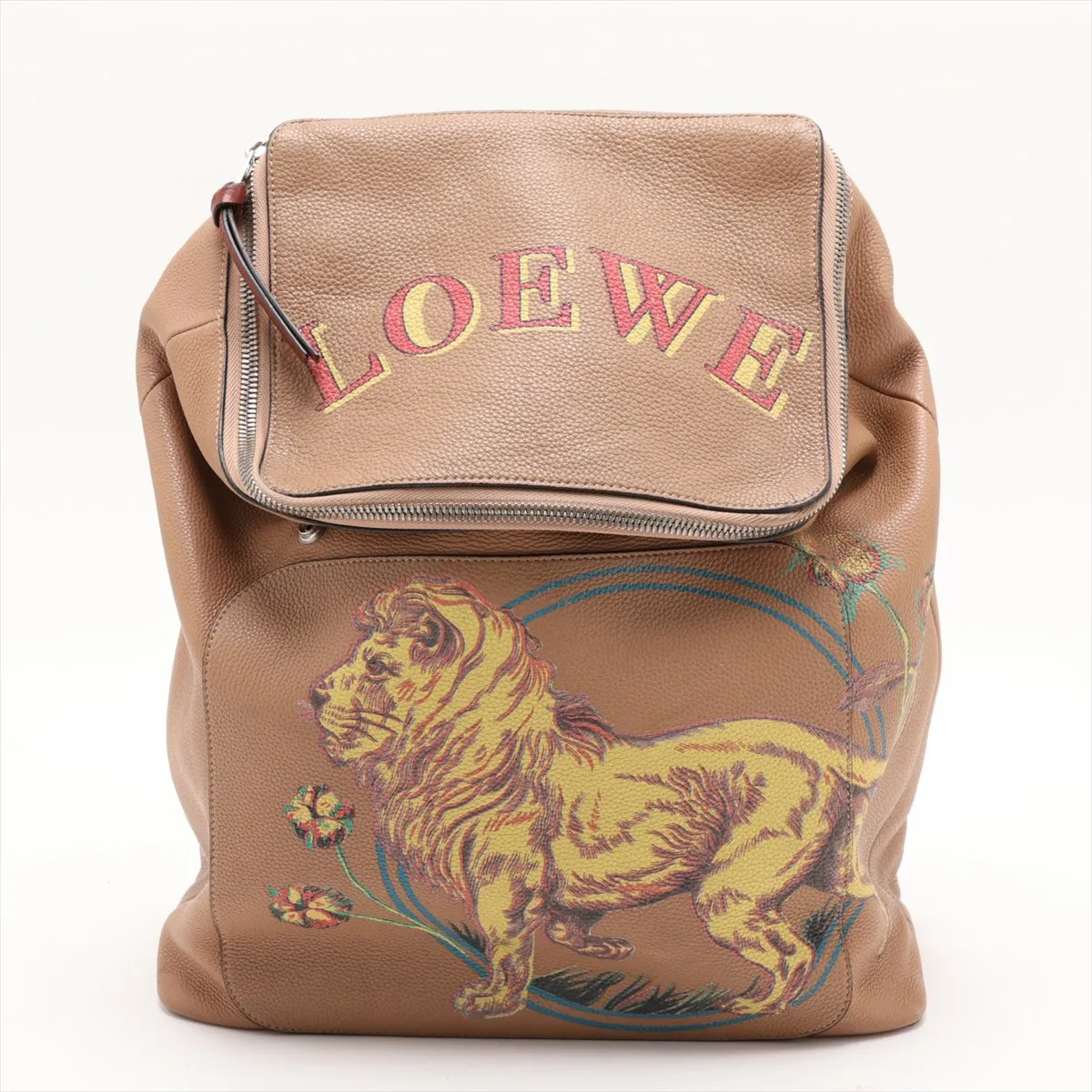 Goya Lion Leather Backpack/Rucksack Brown