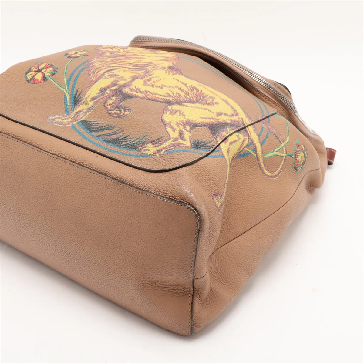 Goya Lion Leather Backpack/Rucksack Brown — view 3