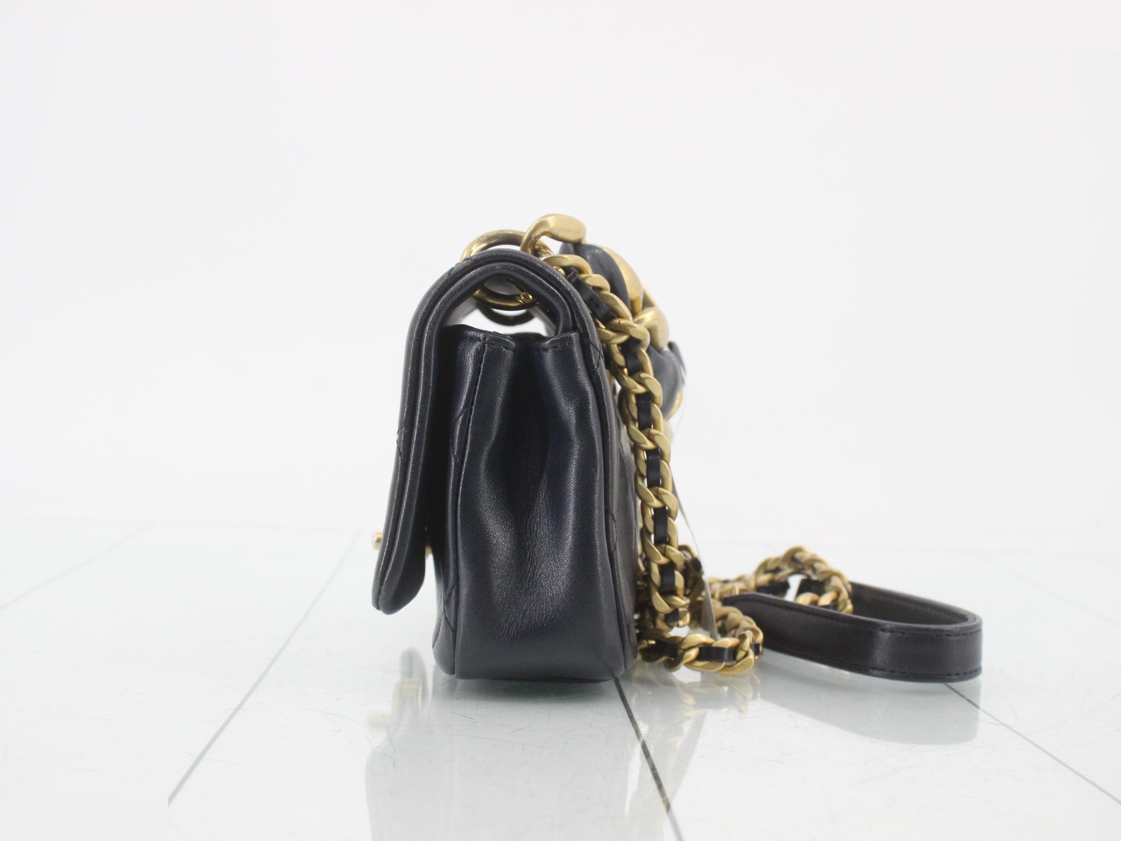 Matelassé handbag / chain shoulder bag / 2-way bag / black — view 3