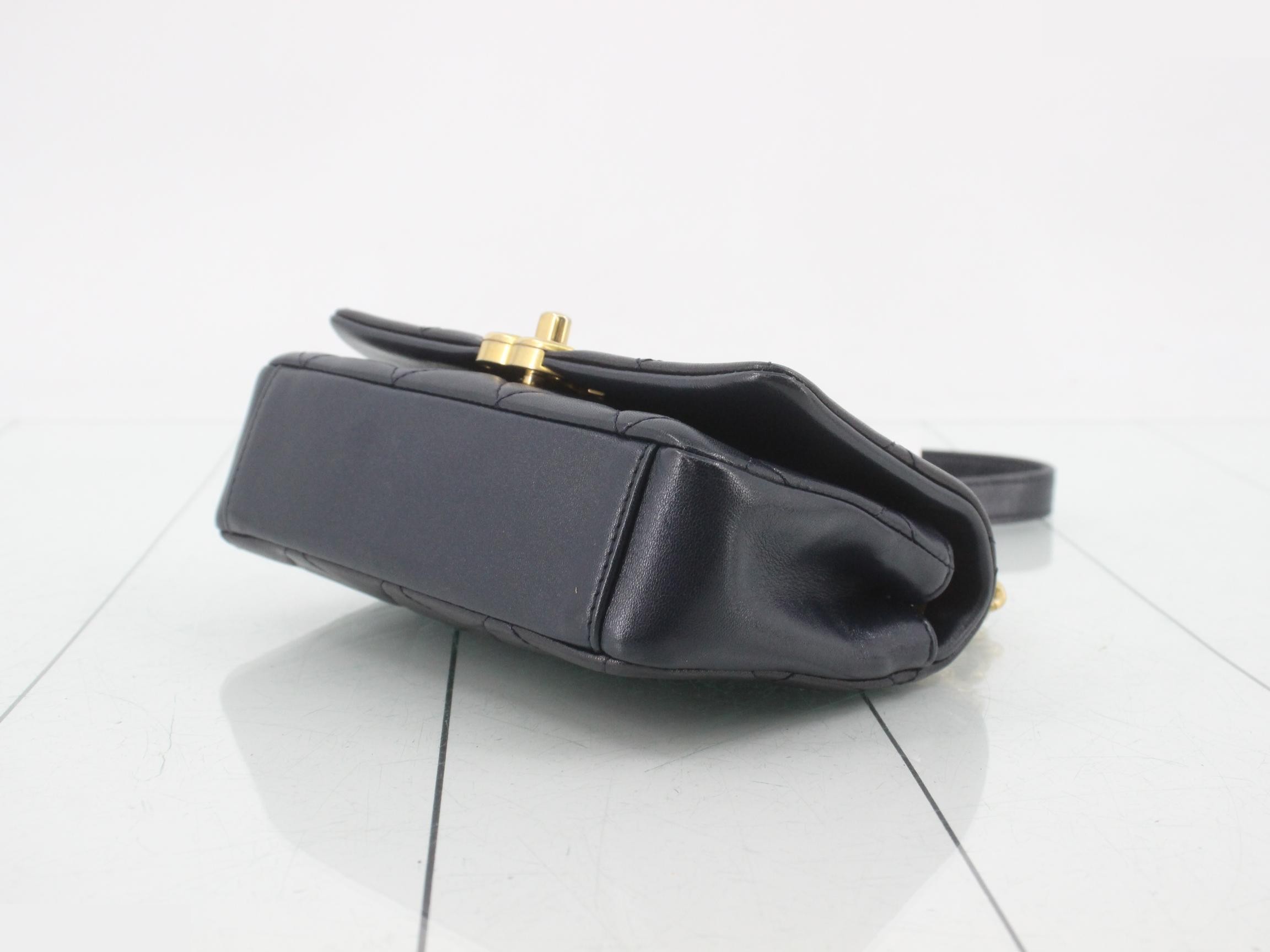 Matelassé handbag / chain shoulder bag / 2-way bag / black — view 6