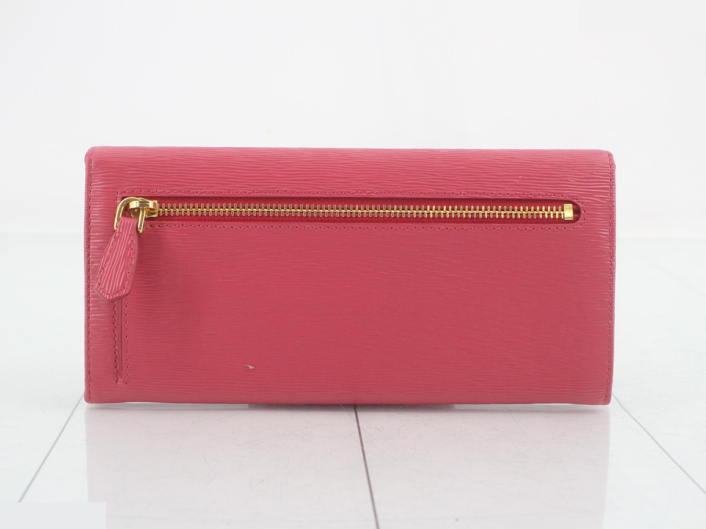 Logo long wallet with card case pink — view 2