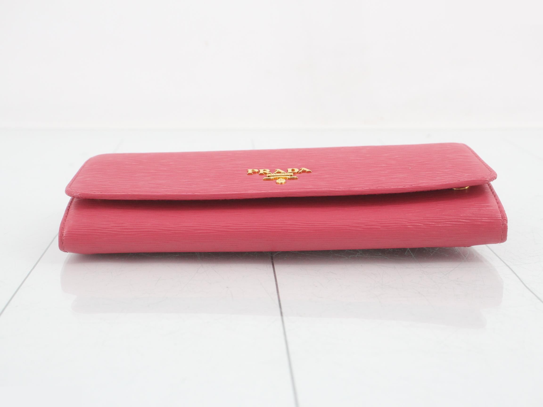 Logo long wallet with card case pink — view 3