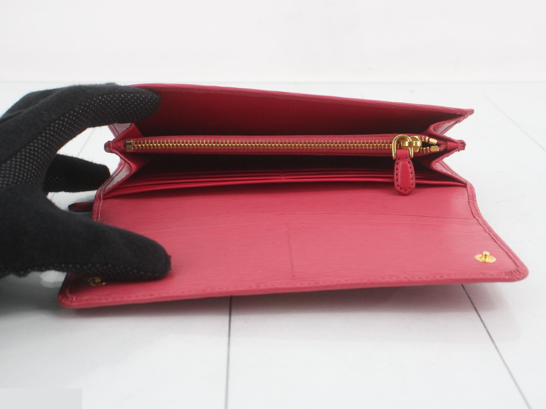 Logo long wallet with card case pink — view 4