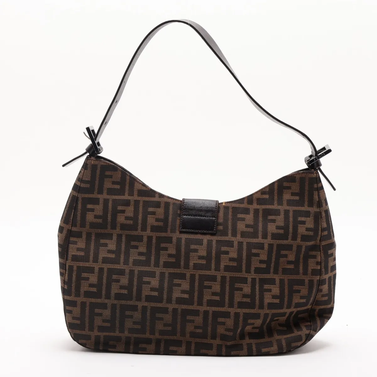 Zucca Canvas x Leather Shoulder Bag, Brown — view 2