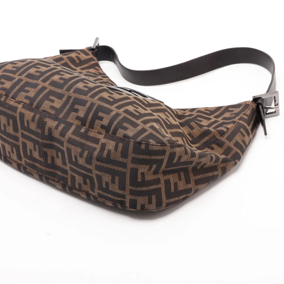 Zucca Canvas x Leather Shoulder Bag, Brown — view 3