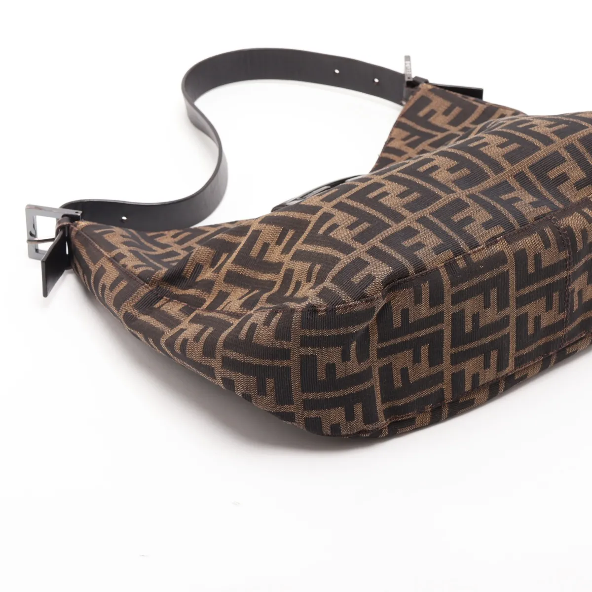 Zucca Canvas x Leather Shoulder Bag, Brown — view 4