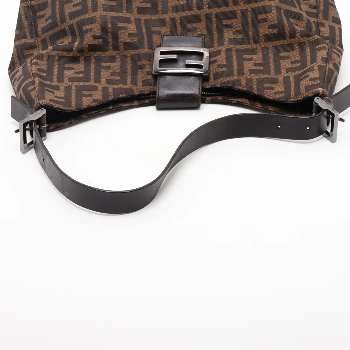 Zucca Canvas x Leather Shoulder Bag, Brown — view 5