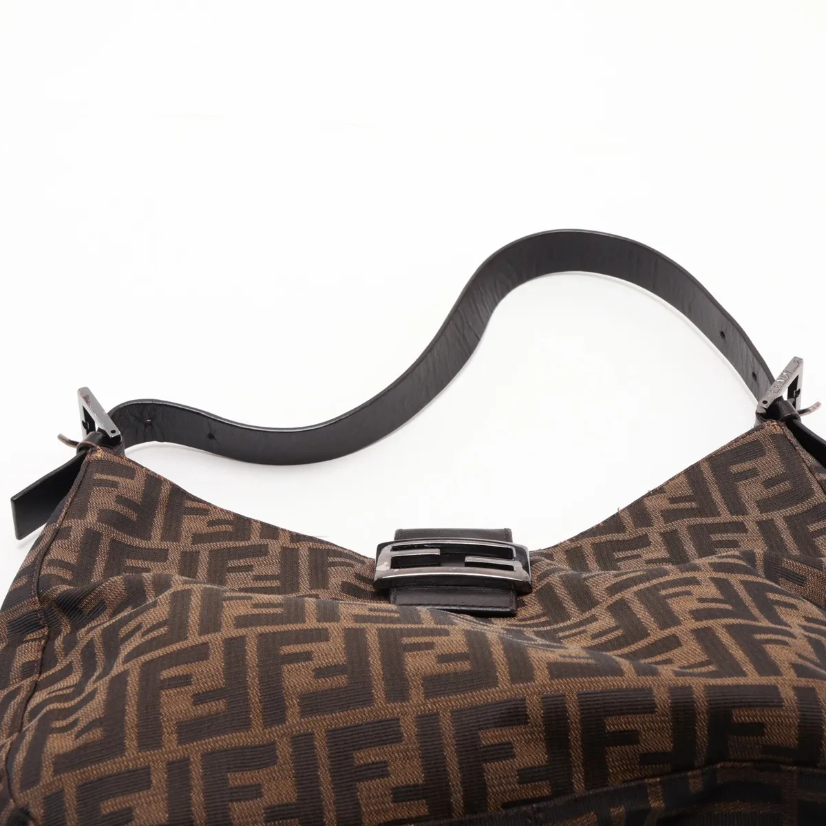 Zucca Canvas x Leather Shoulder Bag, Brown — view 6