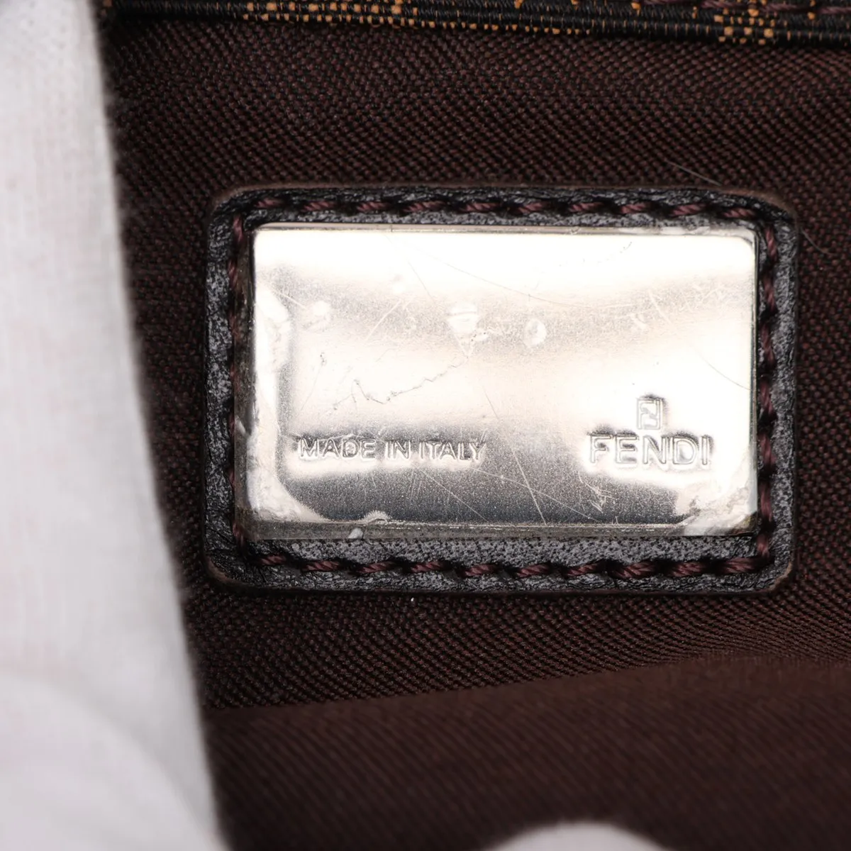 Zucca Canvas x Leather Shoulder Bag, Brown — view 10
