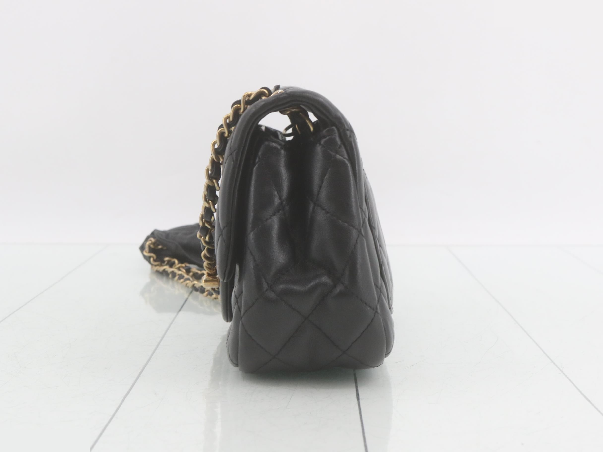 Matelassé Lambskin Chain Shoulder Bag — view 3