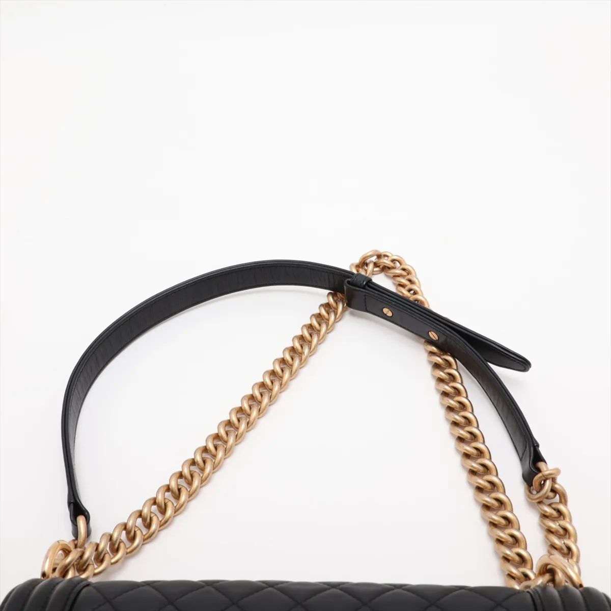 Boy Chanel 25 Lambskin Chain Shoulder Bag, Black with Gold Hardware, 25987324, Serial Number 25-series, A67086 — view 6