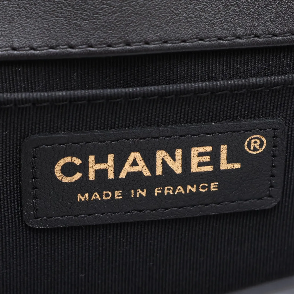 Boy Chanel 25 Lambskin Chain Shoulder Bag, Black with Gold Hardware, 25987324, Serial Number 25-series, A67086 — view 9