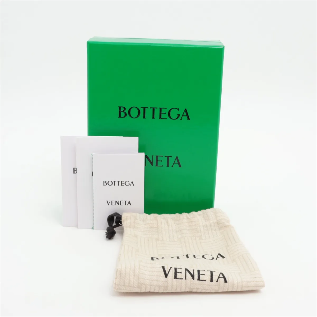Maxi Intrecciato Cassette Leather Compact Wallet, Black x Green — view 6