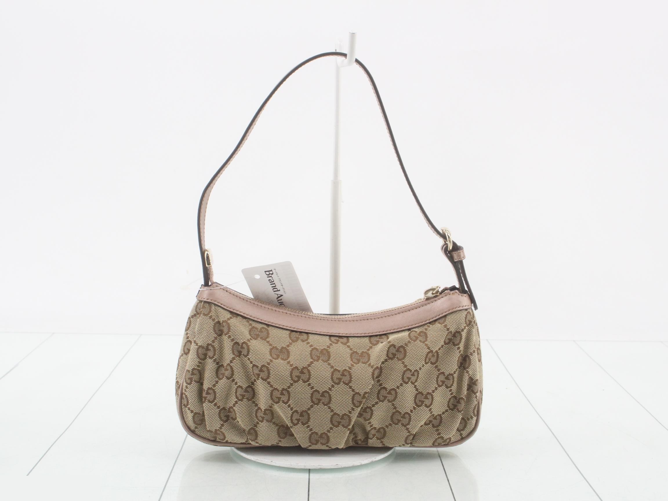 GG Canvas Shoulder Bag, Canvas/Leather, Brown — view 2