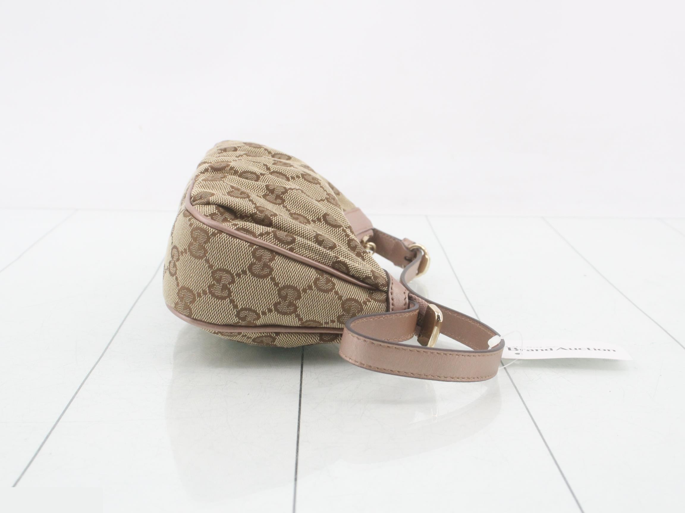 GG Canvas Shoulder Bag, Canvas/Leather, Brown — view 3