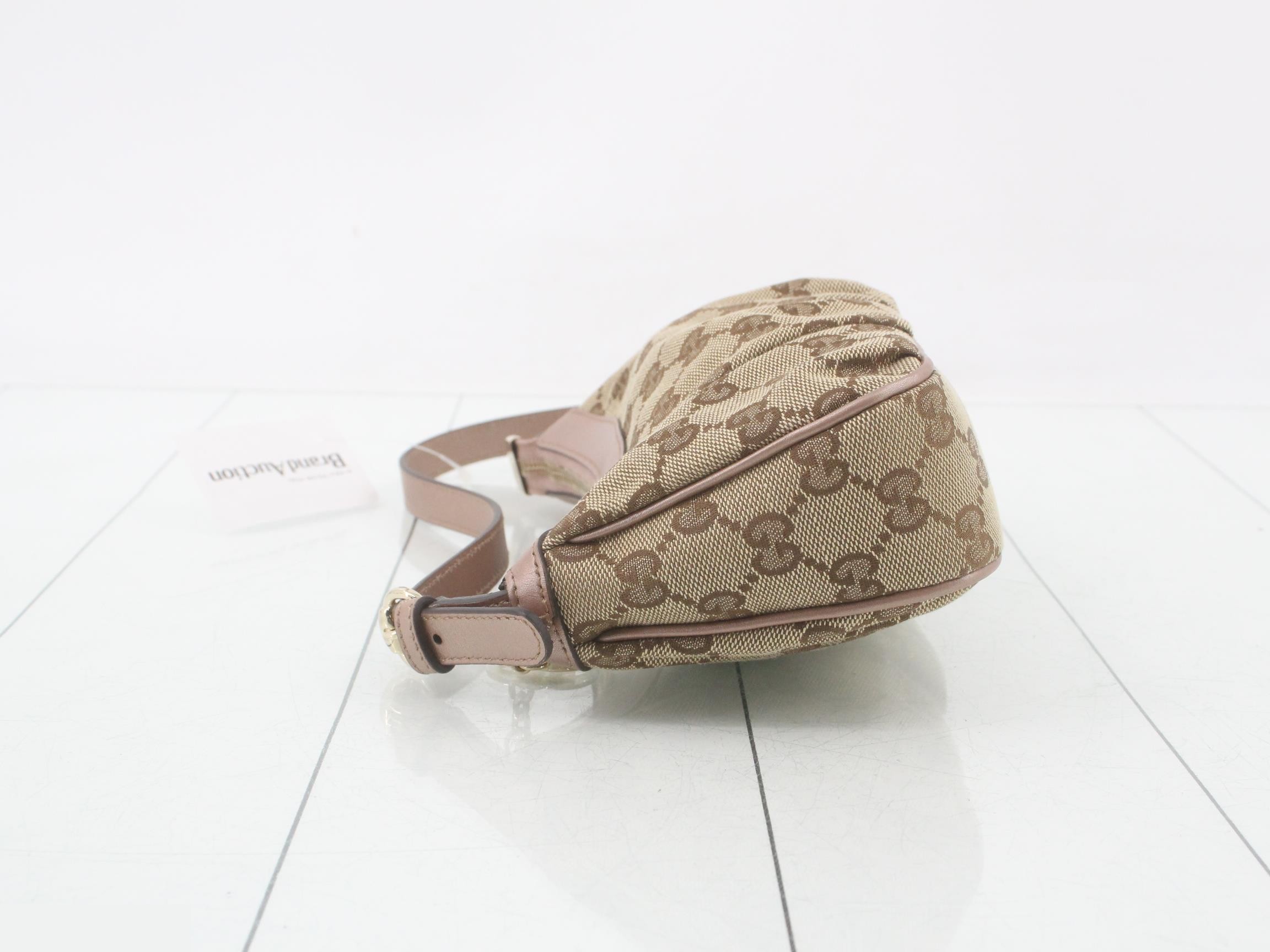 GG Canvas Shoulder Bag, Canvas/Leather, Brown — view 4