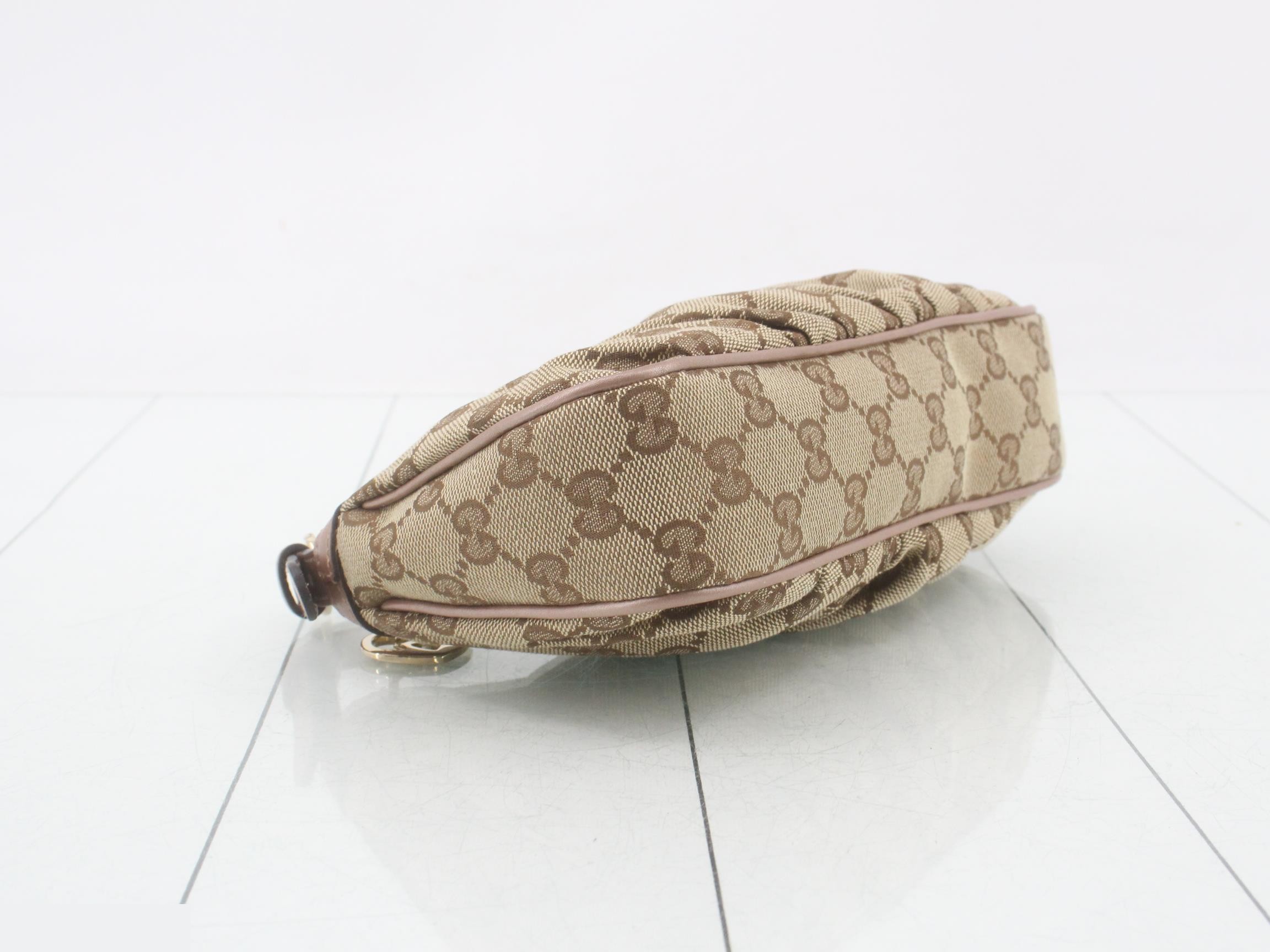 GG Canvas Shoulder Bag, Canvas/Leather, Brown — view 5