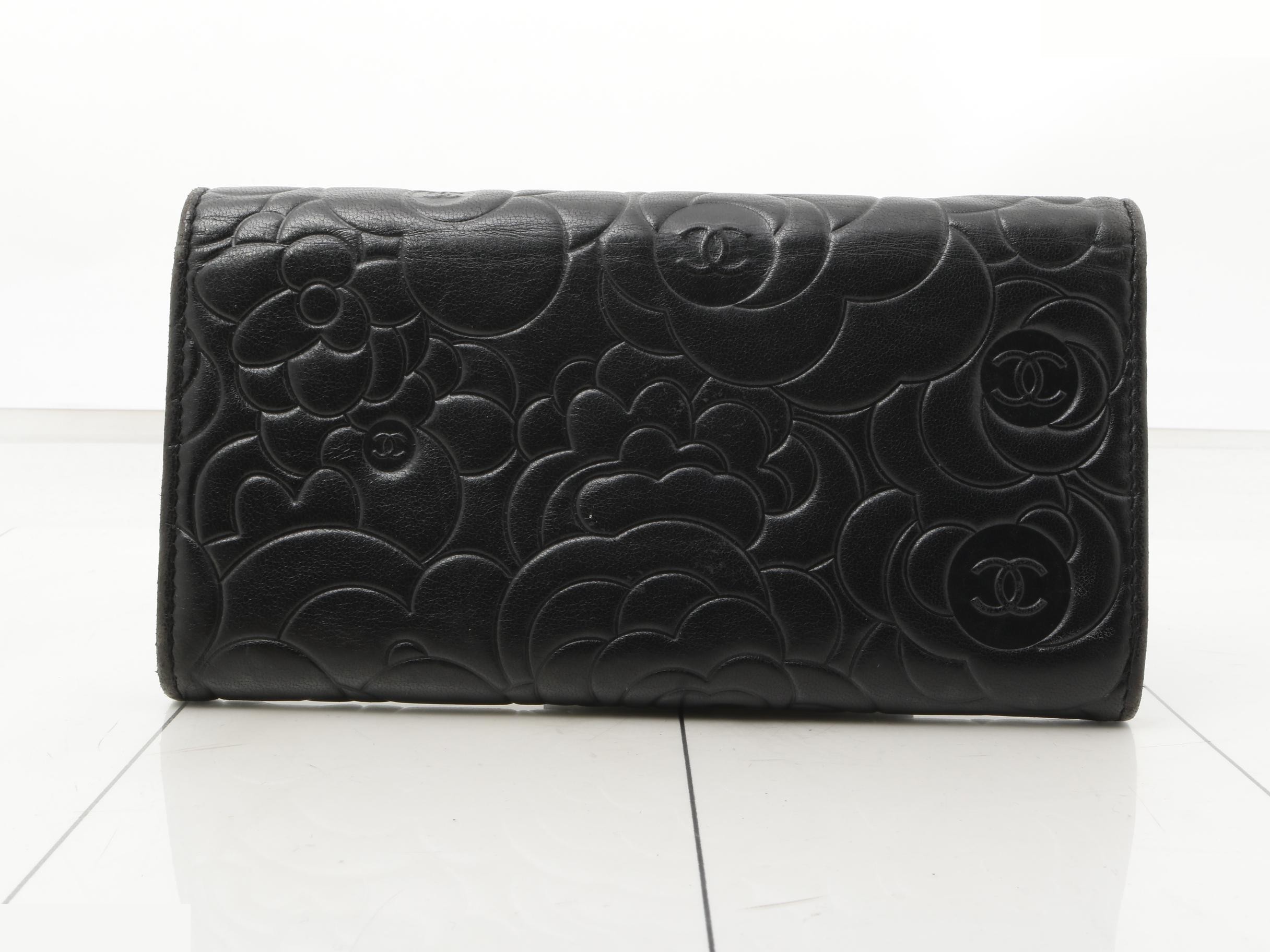 Lambskin Camellia Long Wallet — view 2