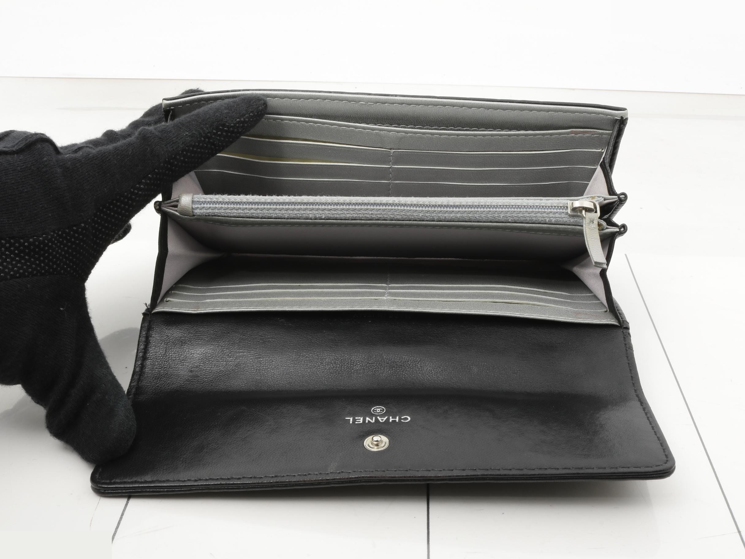 Lambskin Camellia Long Wallet — view 4