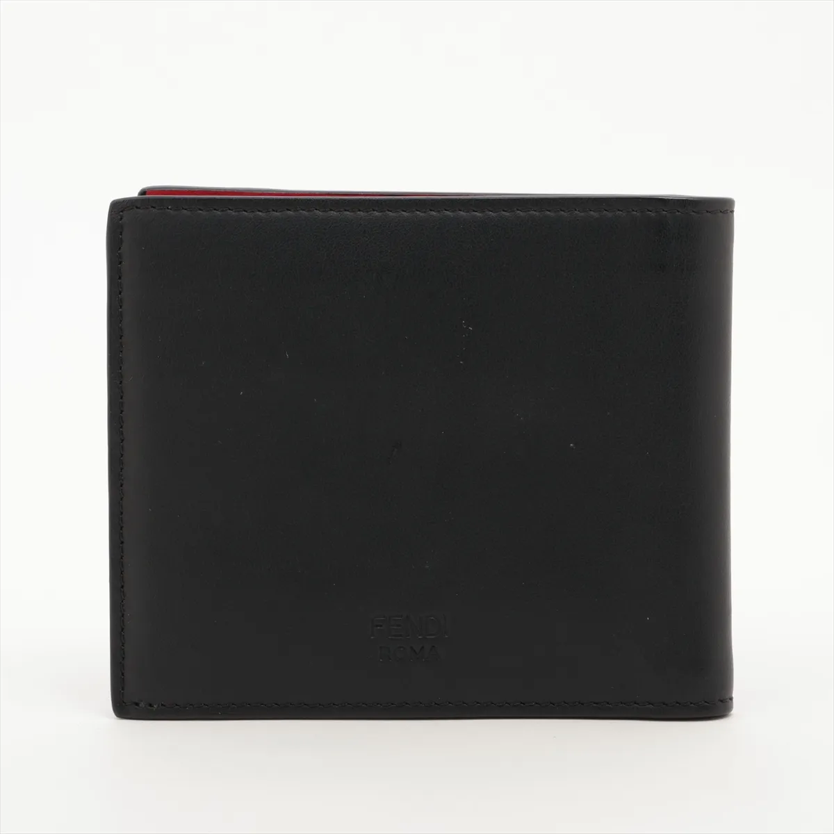 Bugs Eye 7M0169 Leather Compact Wallet Black x Red — view 2