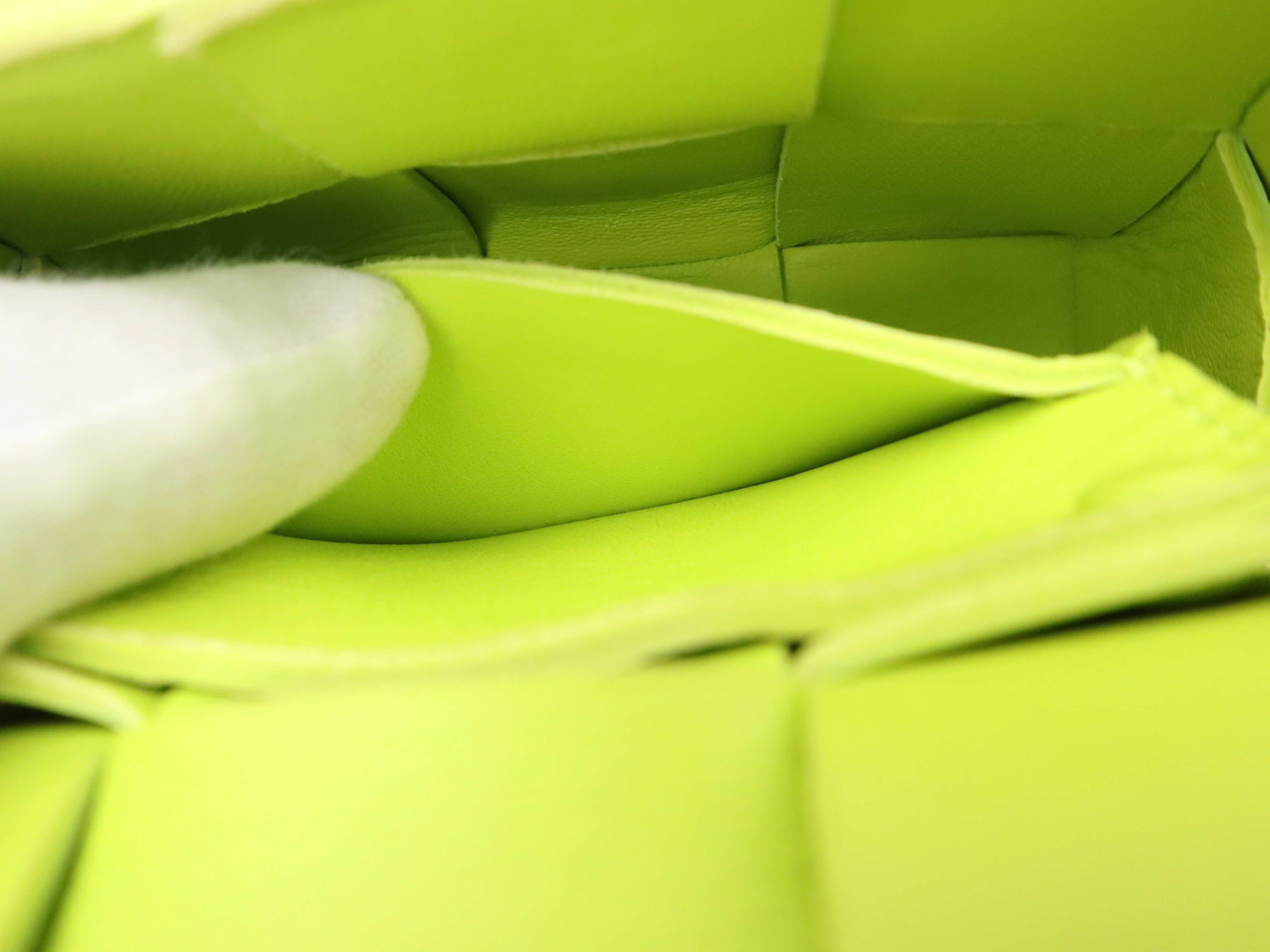 Lambskin Cassette Shoulder Bag, Yellow-Green, RFID Verified. — view 11