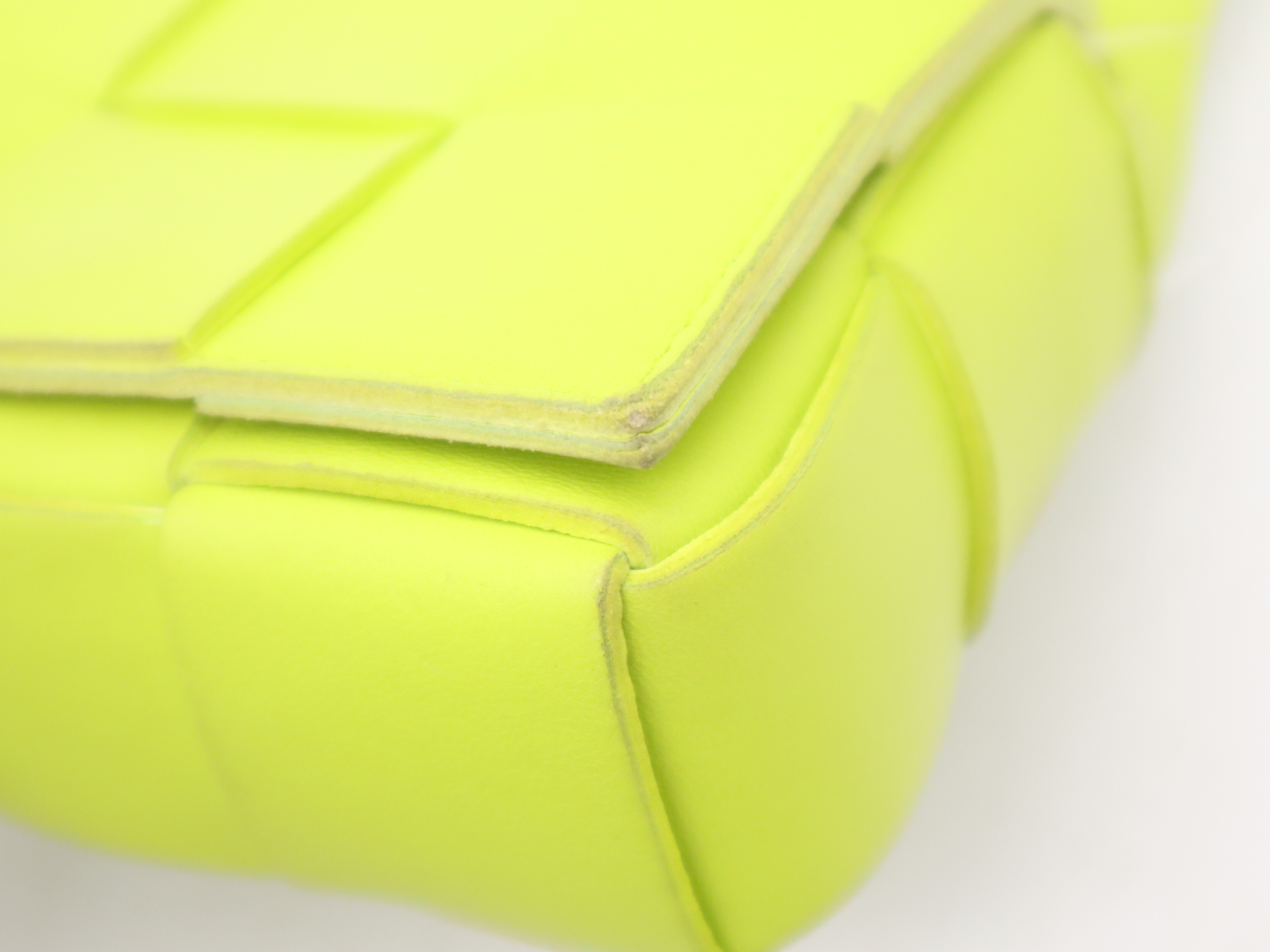 Lambskin Cassette Shoulder Bag, Yellow-Green, RFID Verified. — view 9
