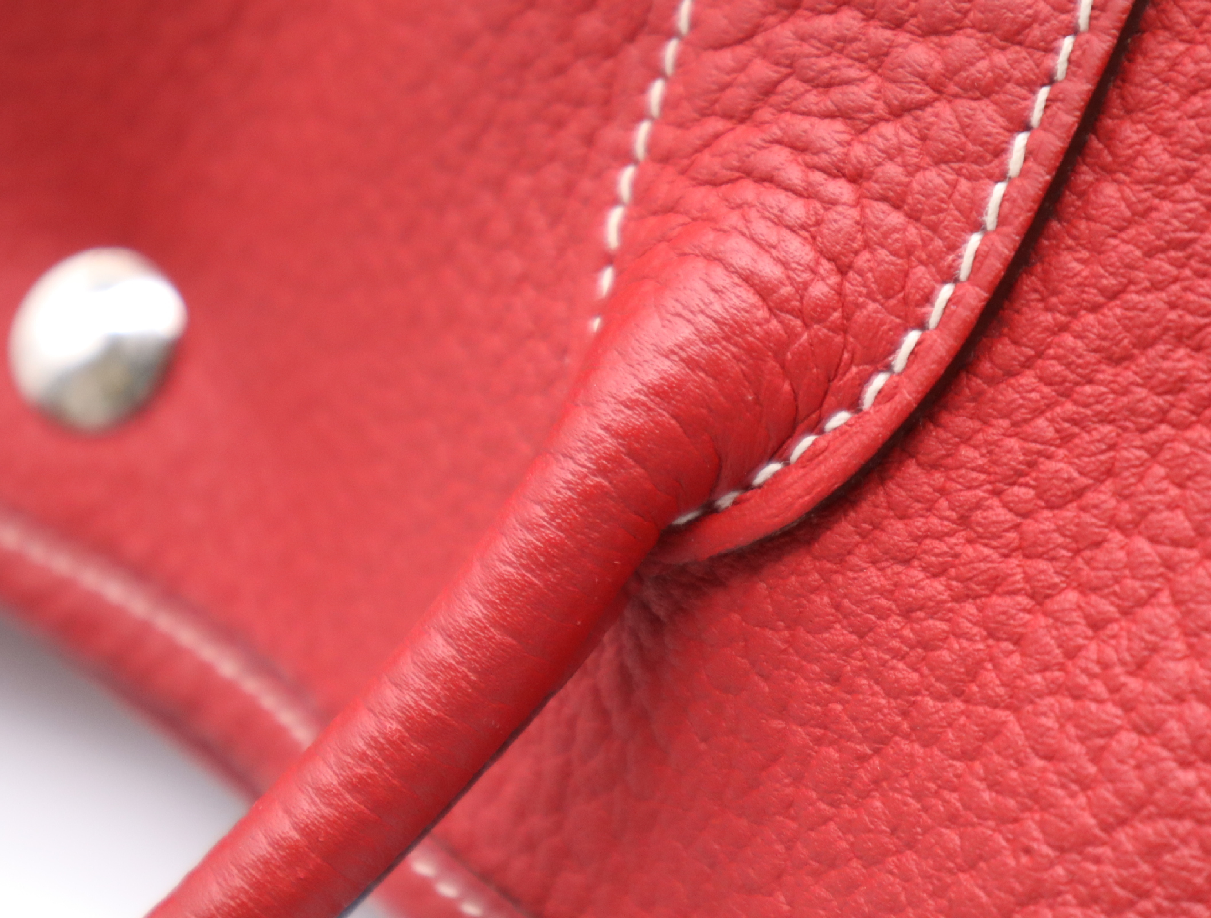 Leather Garden Party PM Red Silver Hardware with Dust Bag P Stamp 2012 Handbag — view 10