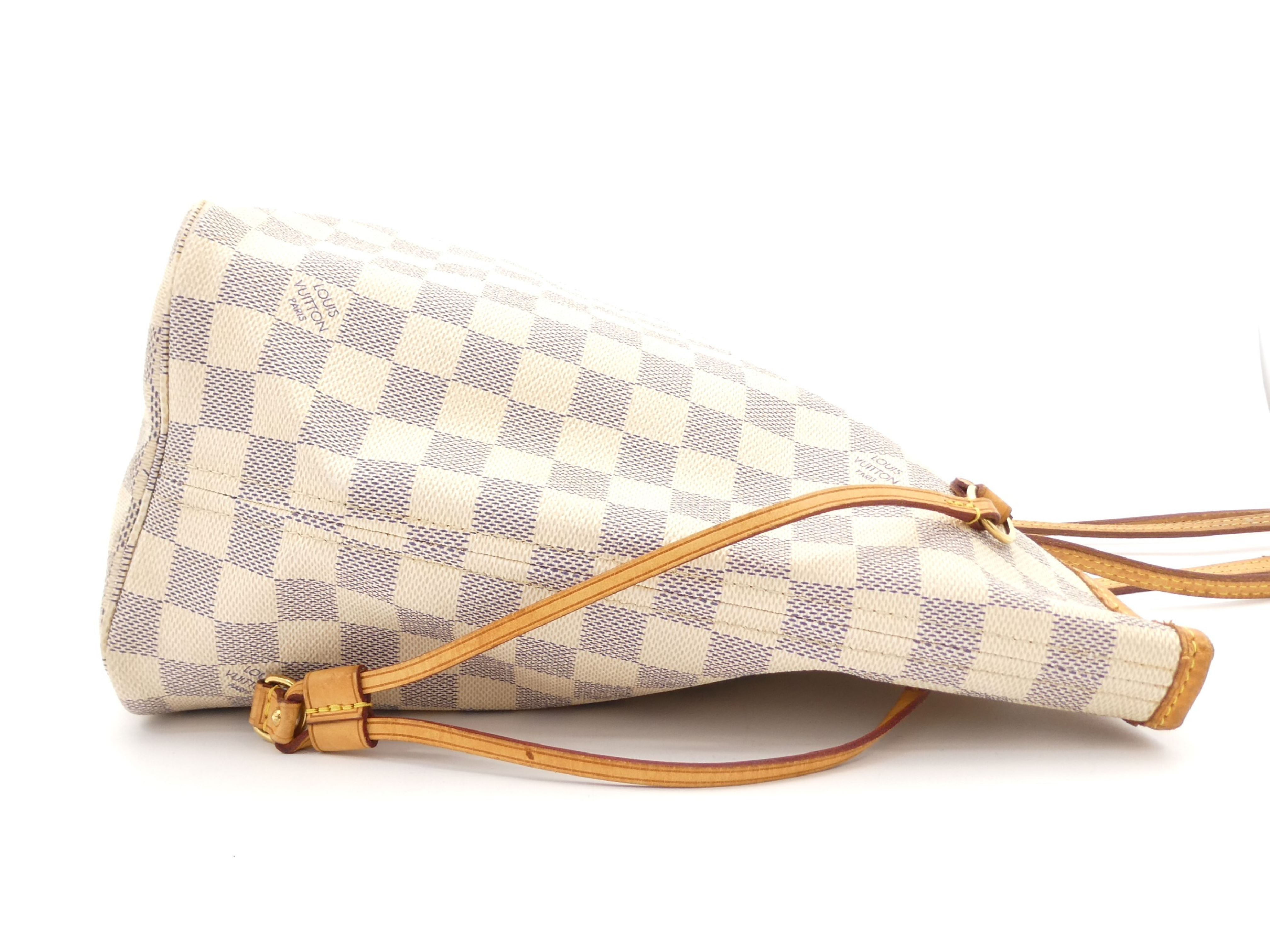 Damier Azur Neverfull MM Shoulder Bag — view 4