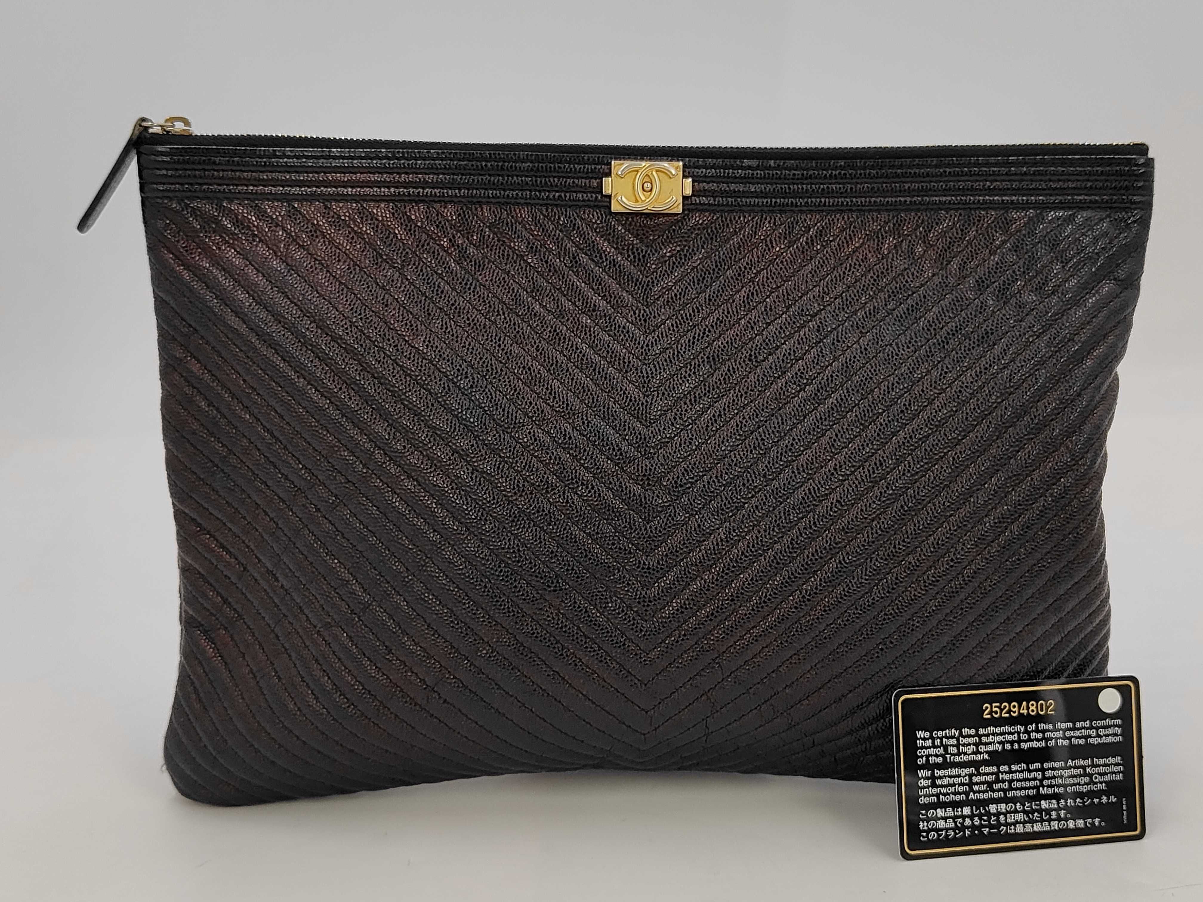 Boy Chanel Caviar Skin Black Clutch Bag