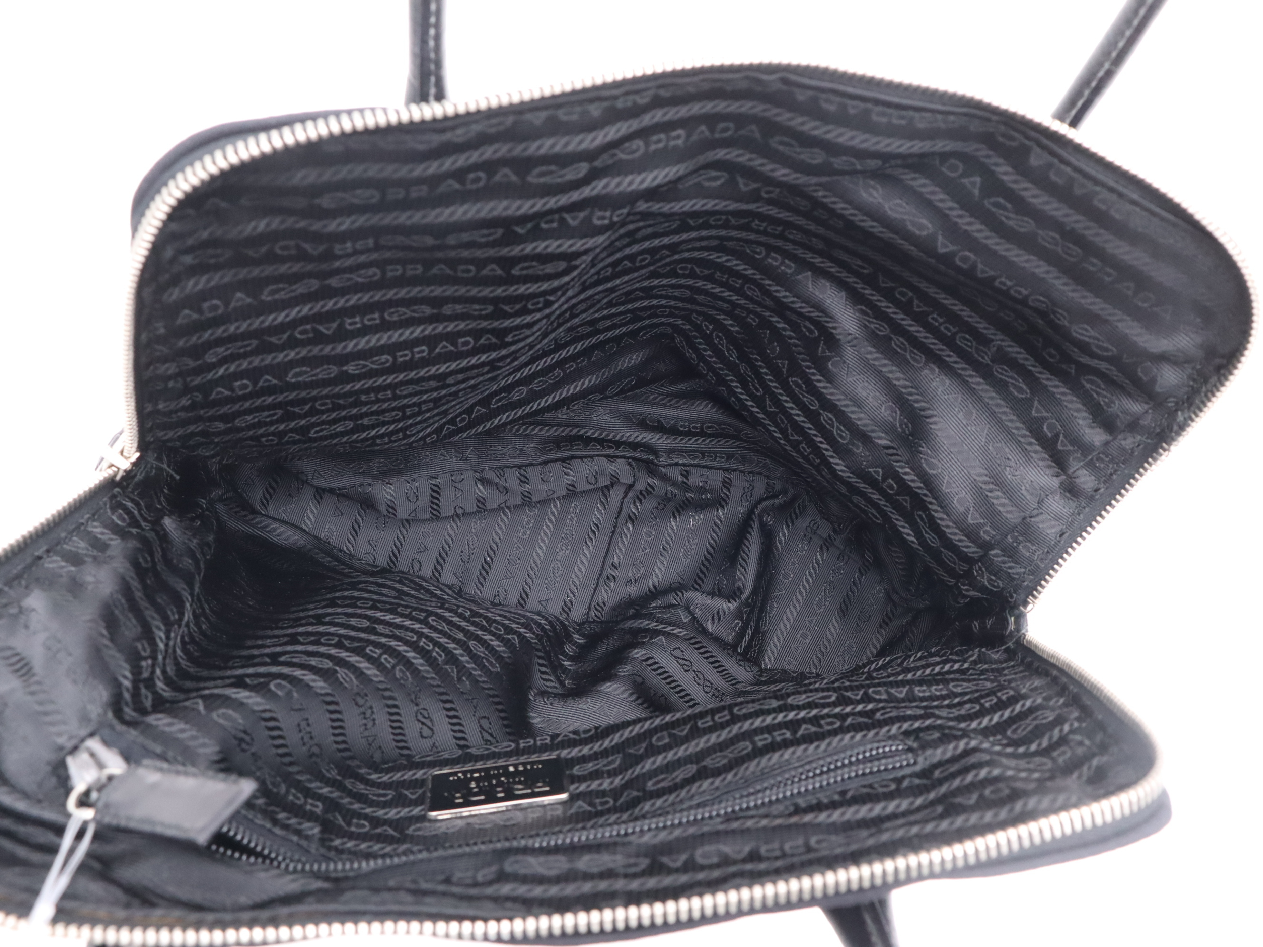 Urethane Tote Bag, Black, Silver Hardware, Includes Padlock, 2 Keys, and Clochette. — view 11