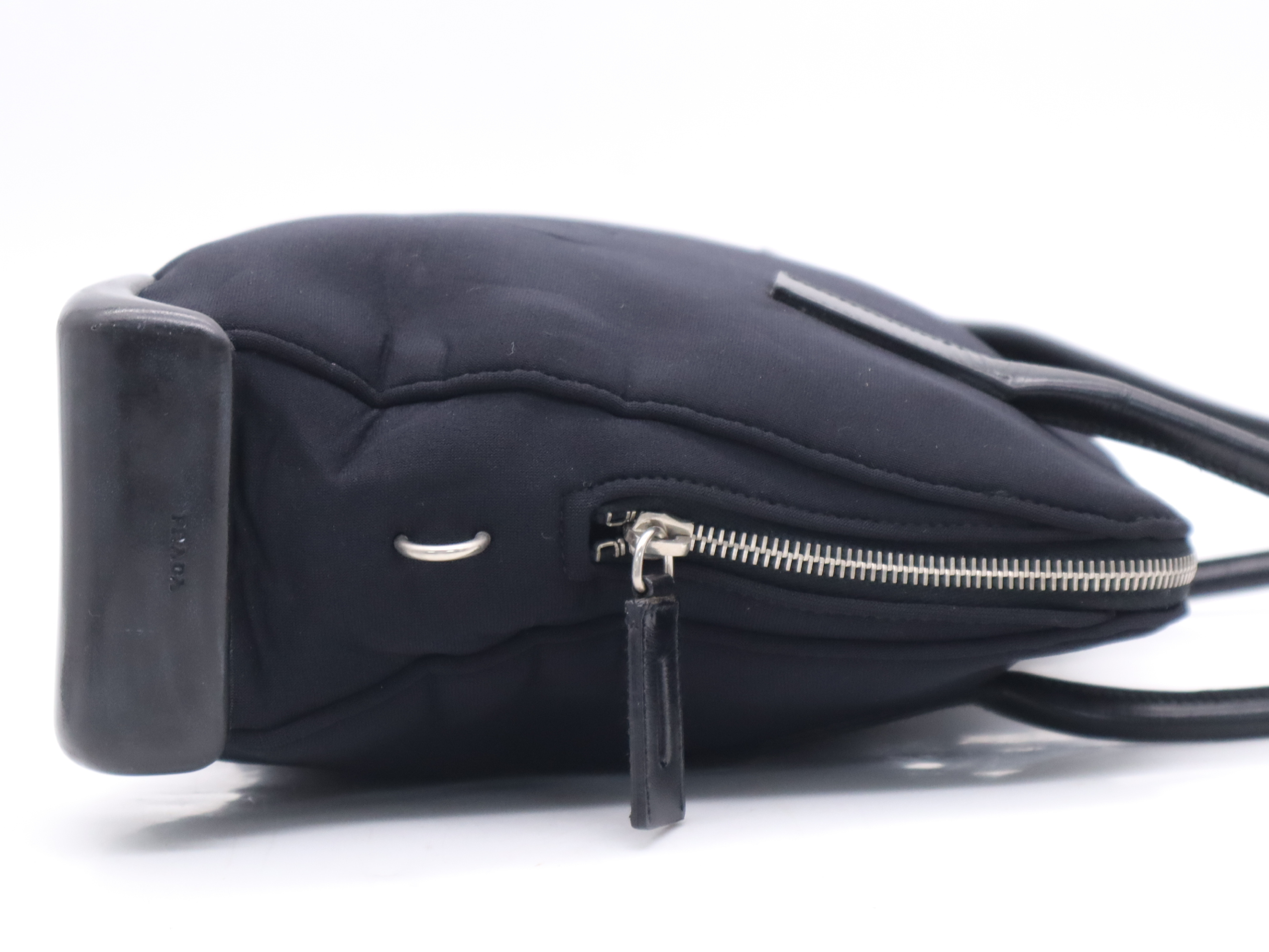 Urethane Tote Bag, Black, Silver Hardware, Includes Padlock, 2 Keys, and Clochette. — view 5