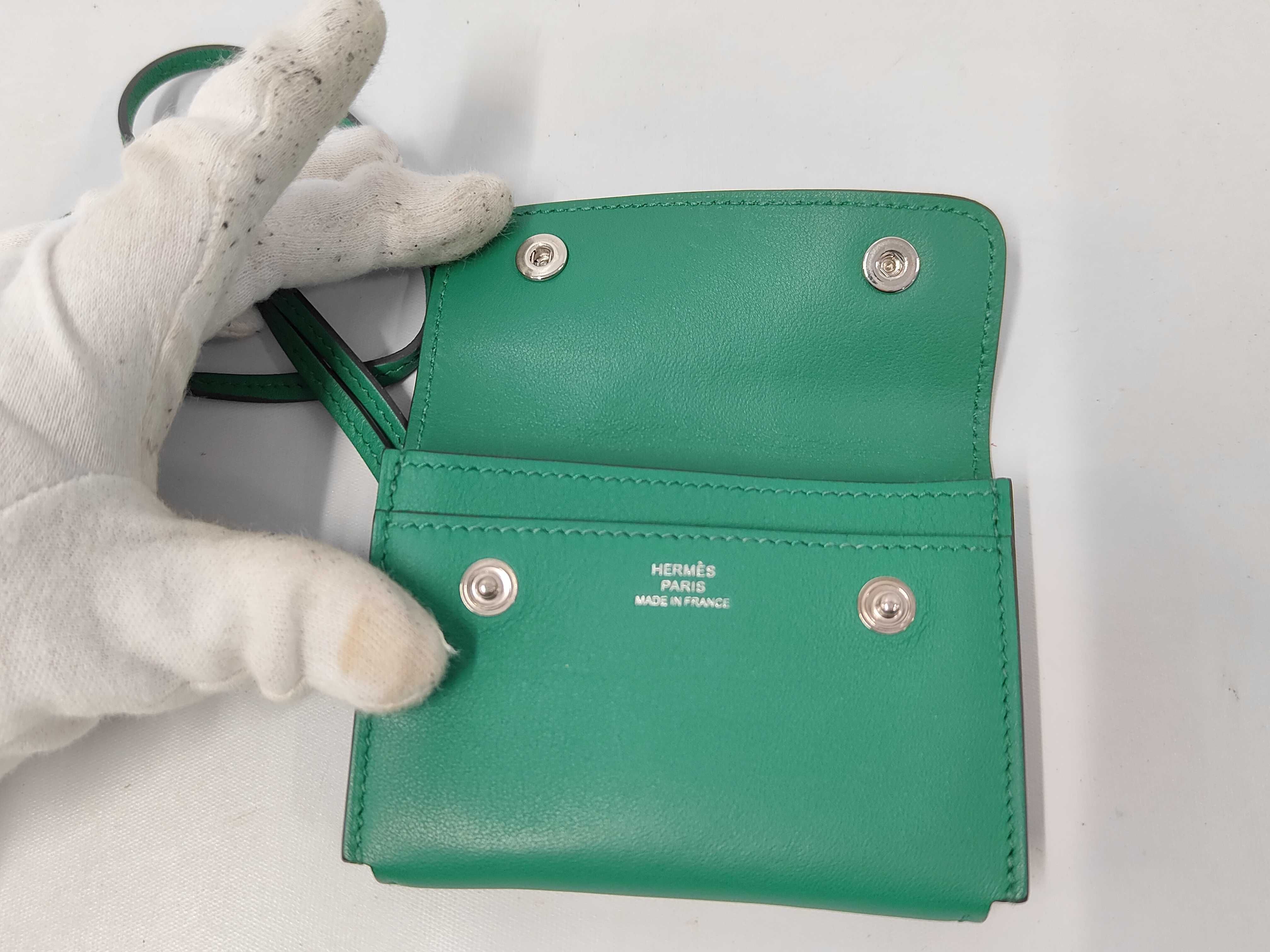 Nap Veau Swift Card Case, Mint Silver Hardware, W: 2024, Coin Case — view 8