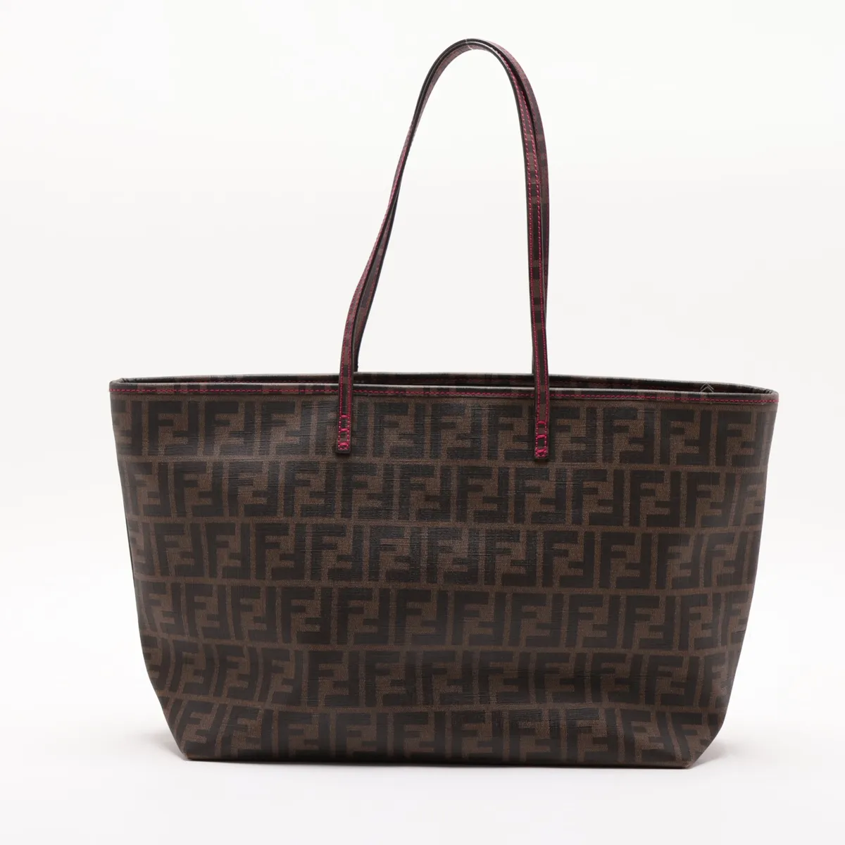 Zucca 8BH185 PVC x Leather Tote Bag, Brown — view 2