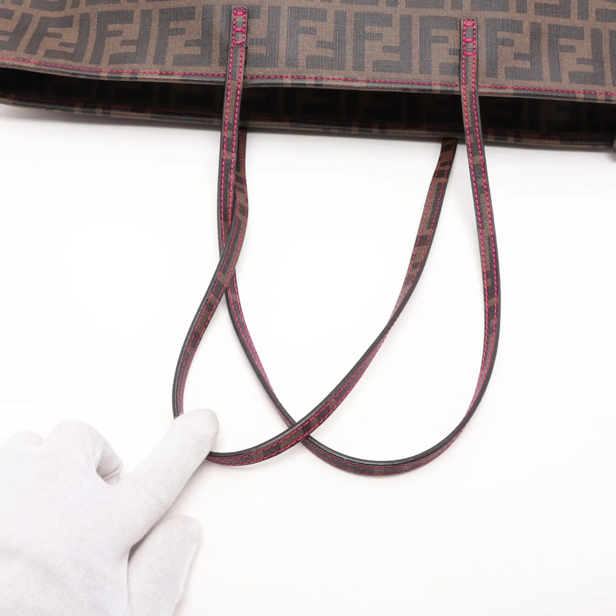 Zucca 8BH185 PVC x Leather Tote Bag, Brown — view 5