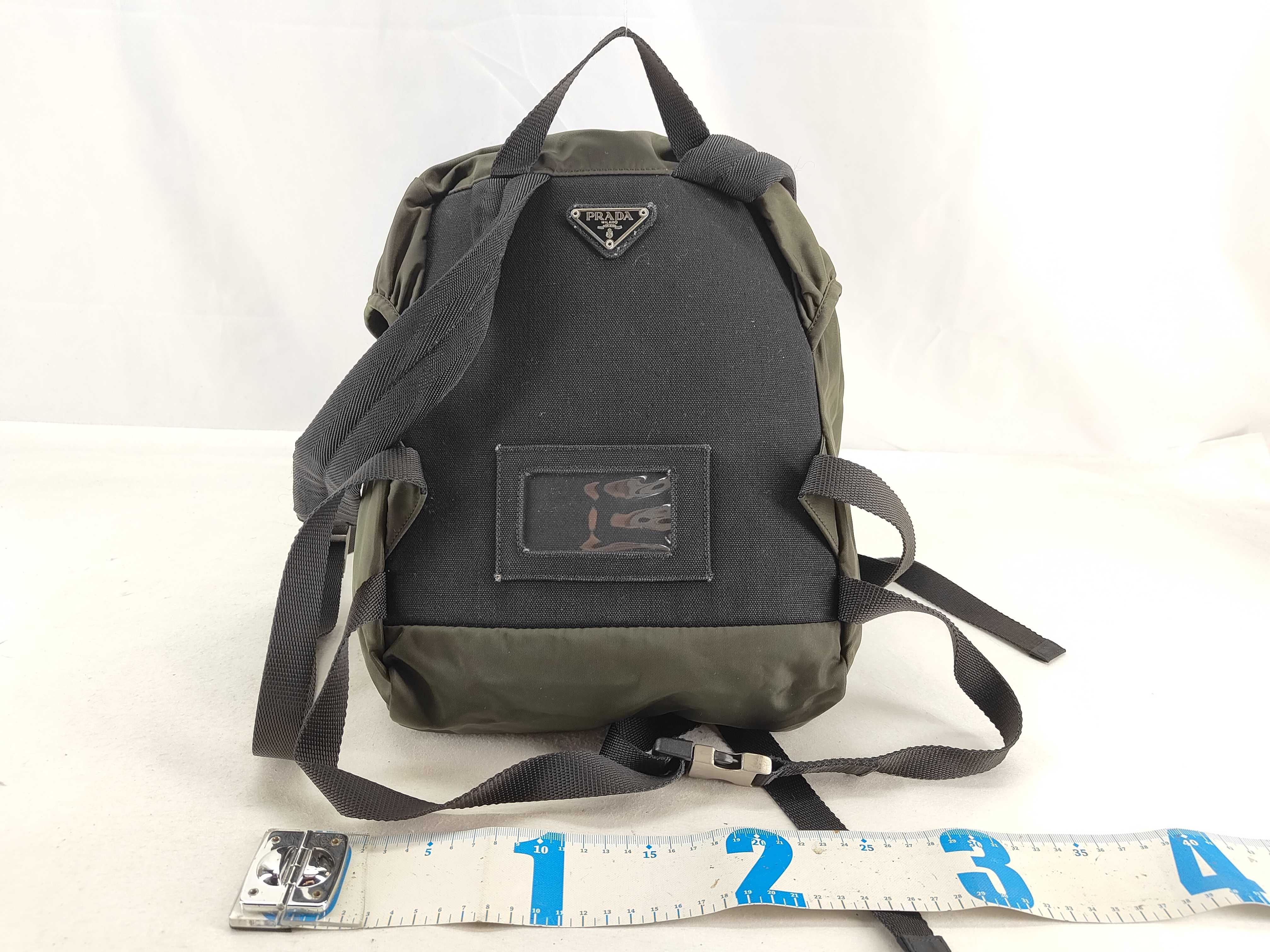 Nylon Backpack, Khaki — view 2