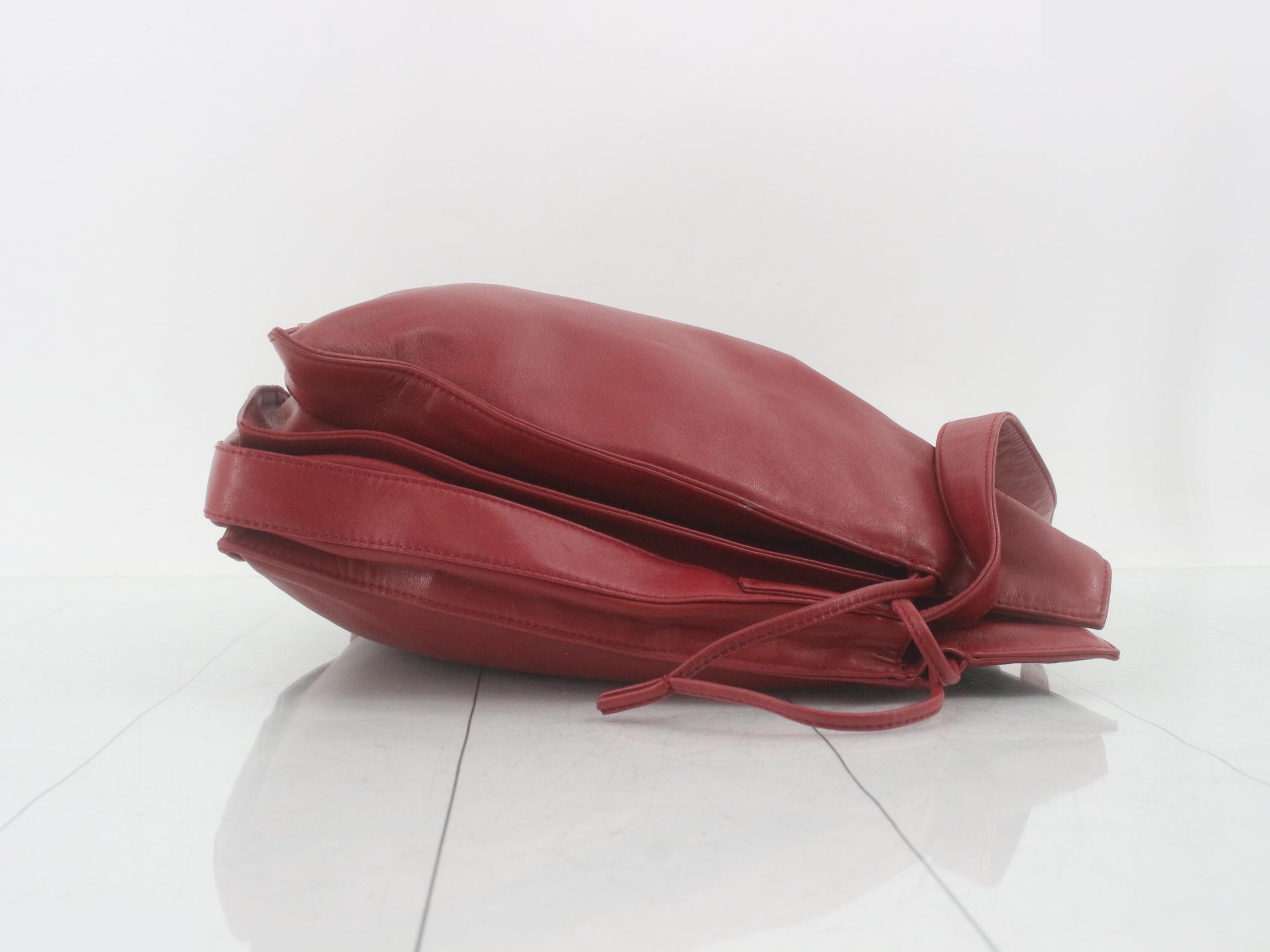 Nappa Anagram Shoulder Bag, Red — view 3