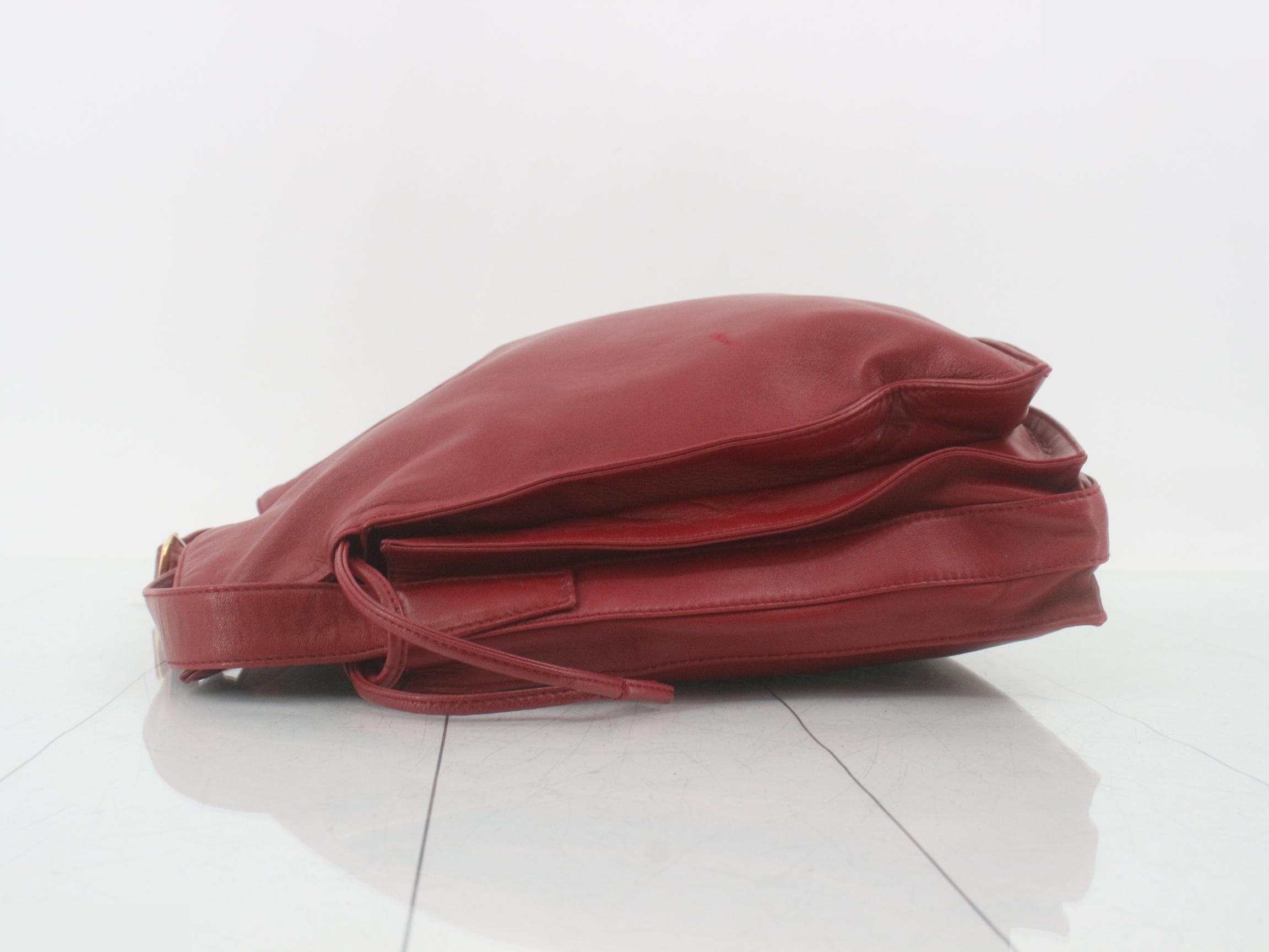 Nappa Anagram Shoulder Bag, Red — view 4