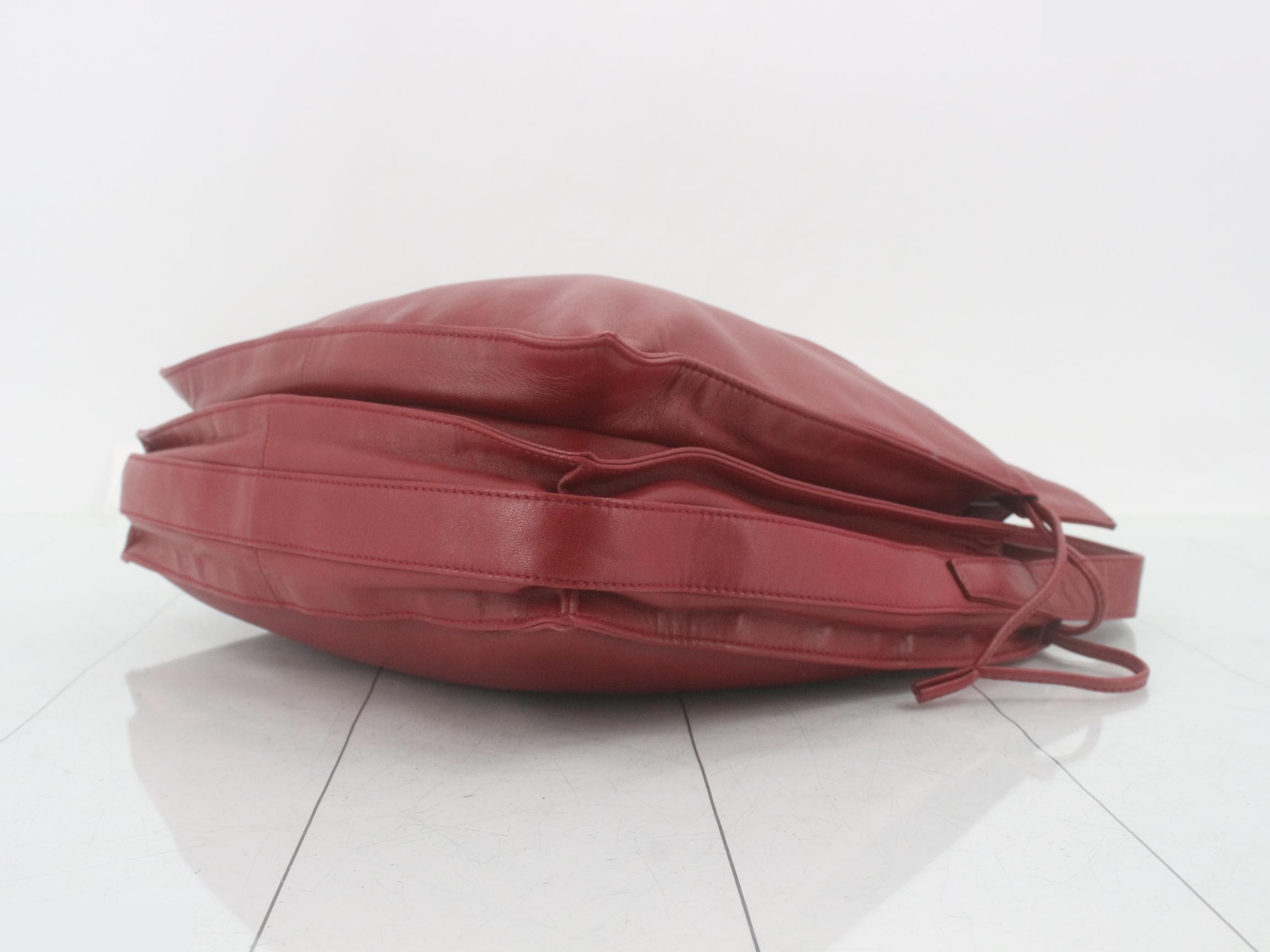 Nappa Anagram Shoulder Bag, Red — view 6