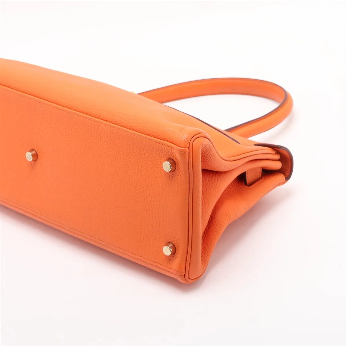 [Individually packaged] Hermes Kelly 42 Shoulder Bag, Taurillon Clemence Leather, Orange, Gold Hardware N: 2010 — view 3