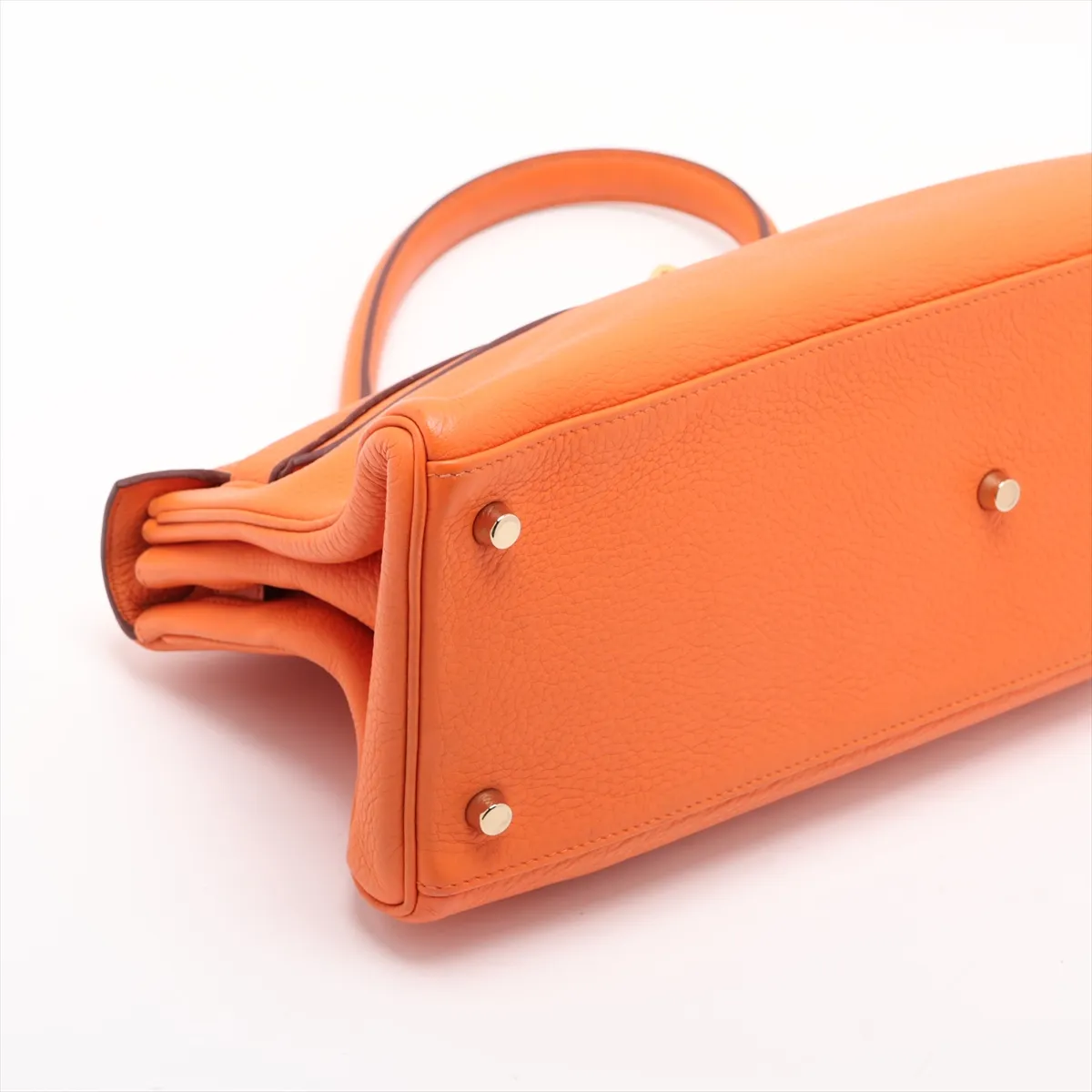 [Individually packaged] Hermes Kelly 42 Shoulder Bag, Taurillon Clemence Leather, Orange, Gold Hardware N: 2010 — view 4