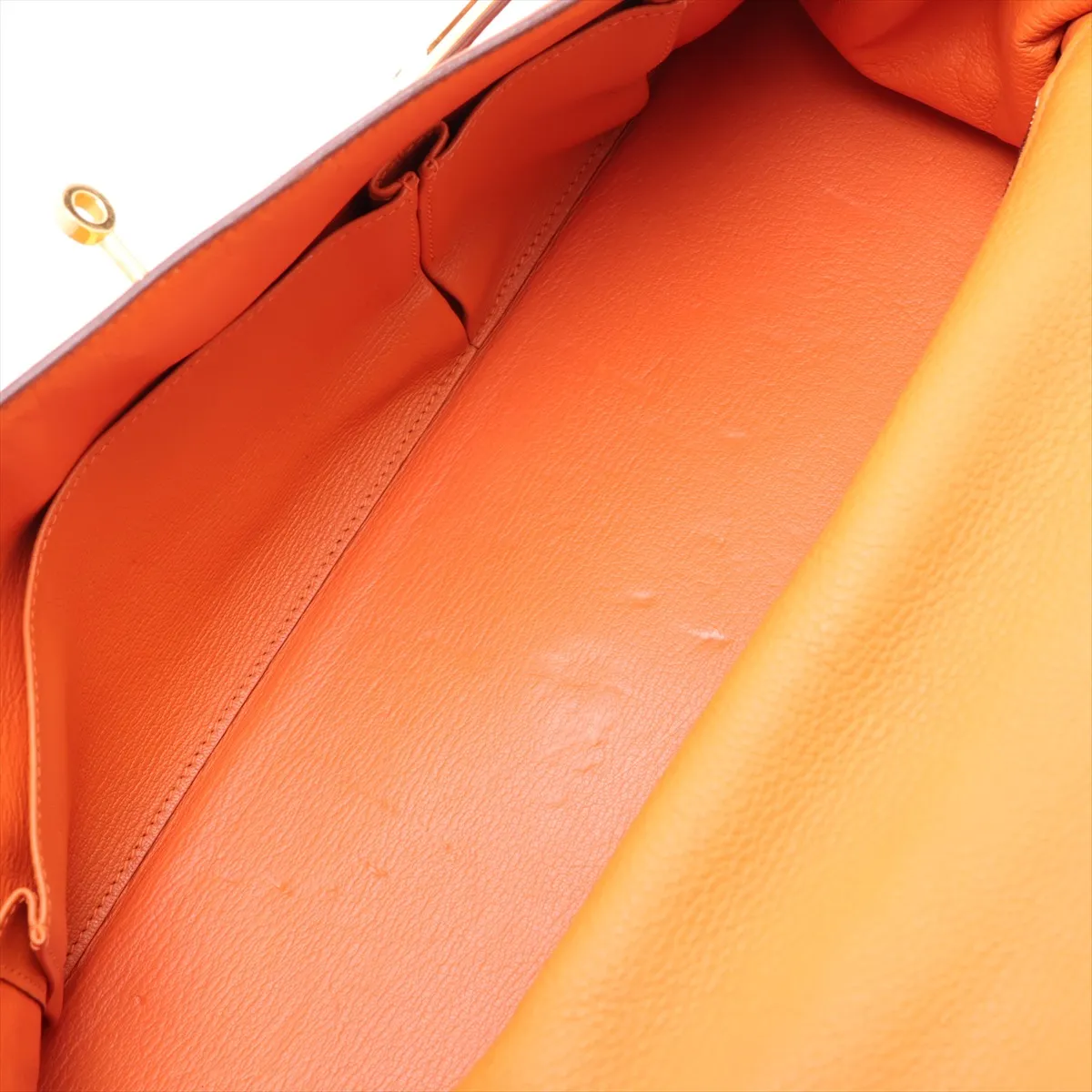 [Individually packaged] Hermes Kelly 42 Shoulder Bag, Taurillon Clemence Leather, Orange, Gold Hardware N: 2010 — view 7