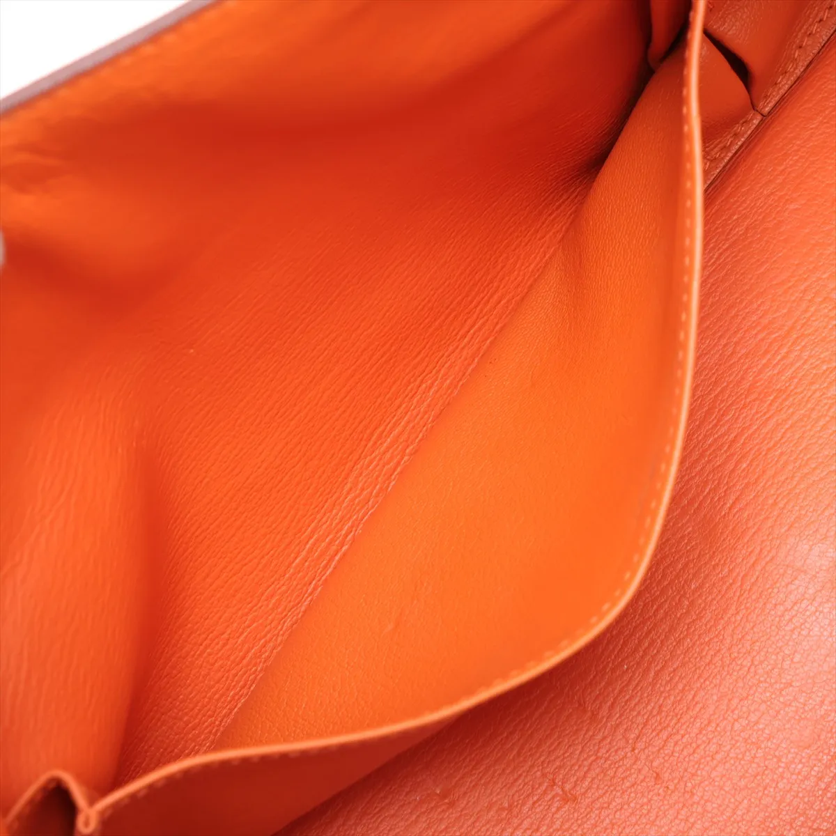 [Individually packaged] Hermes Kelly 42 Shoulder Bag, Taurillon Clemence Leather, Orange, Gold Hardware N: 2010 — view 9