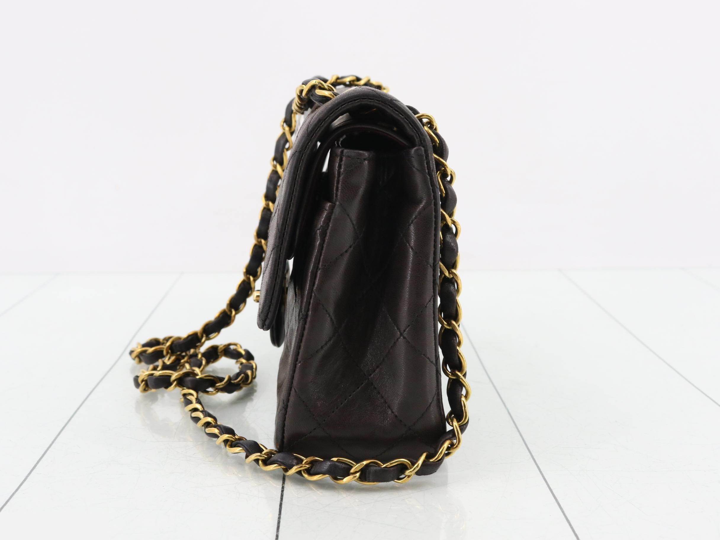 Matelassé Lambskin Double Flap Chain Shoulder Bag — view 3