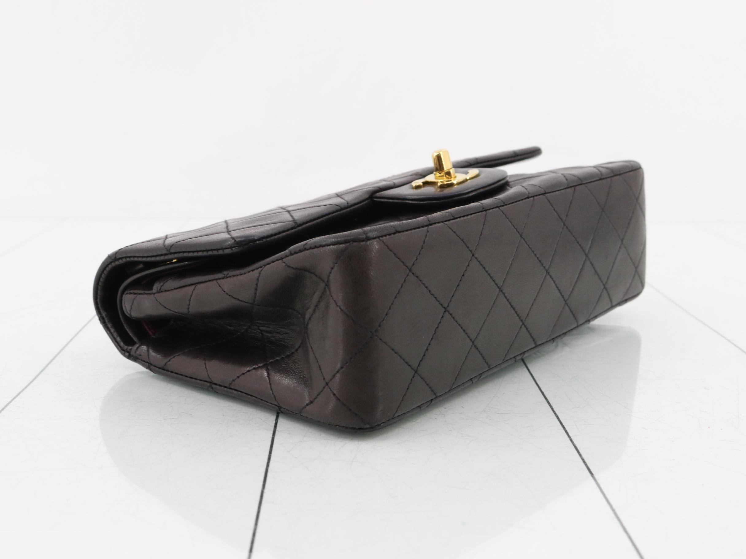 Matelassé Lambskin Double Flap Chain Shoulder Bag — view 5