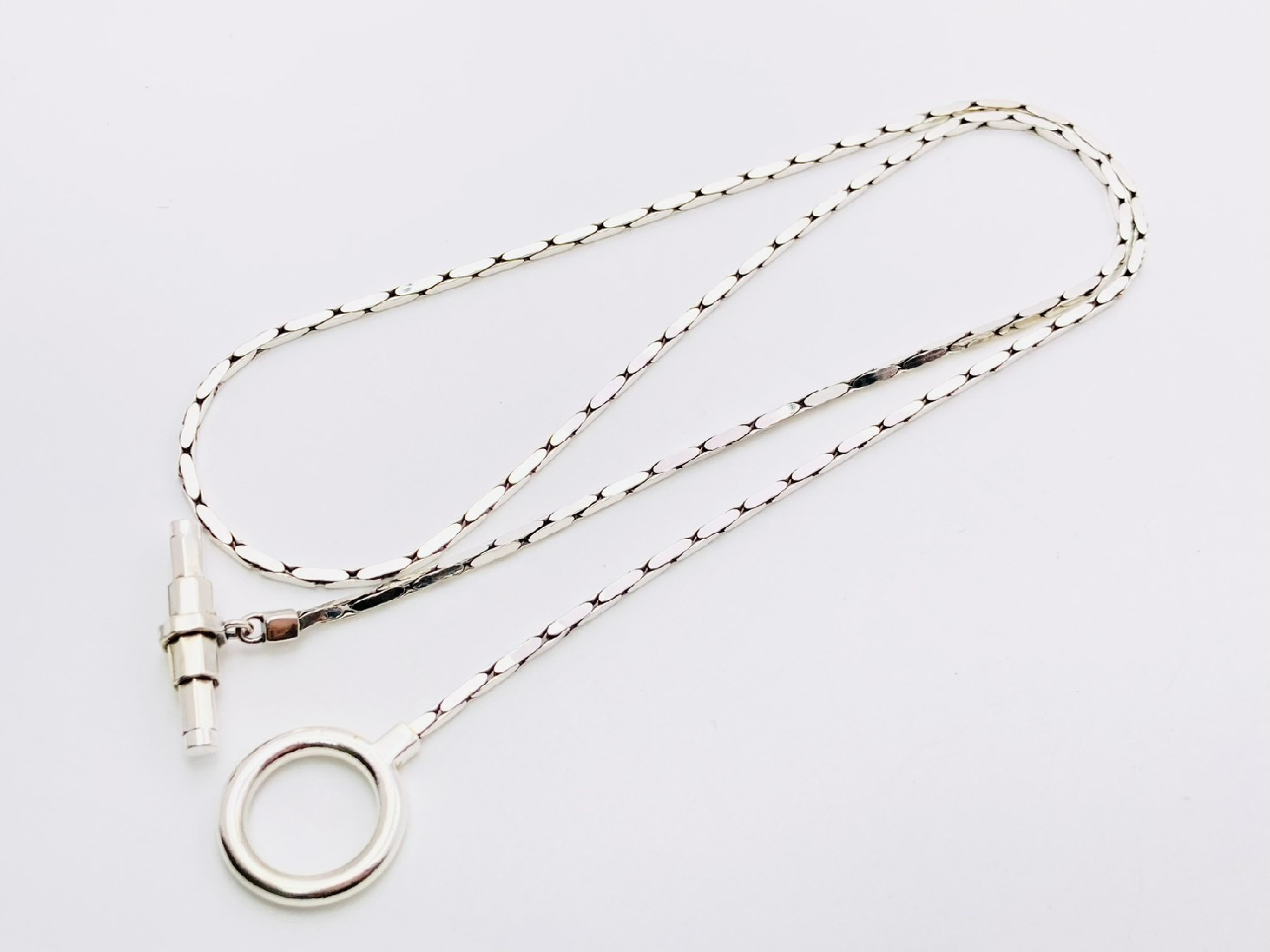 T-bar Y-shaped lariat chain necklace, 925 sterling silver, 18.4g. — view 3